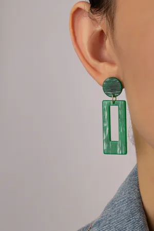 Verdant Rectangle Drop Earrings
