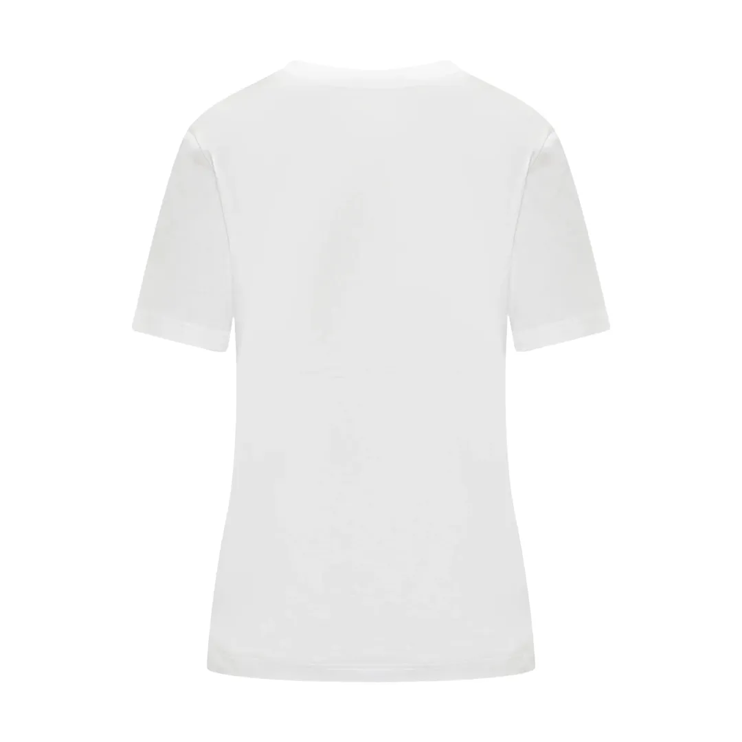 VERSACE LOGO-EMBROIDERED CREWNECK T-SHIRT WHITE