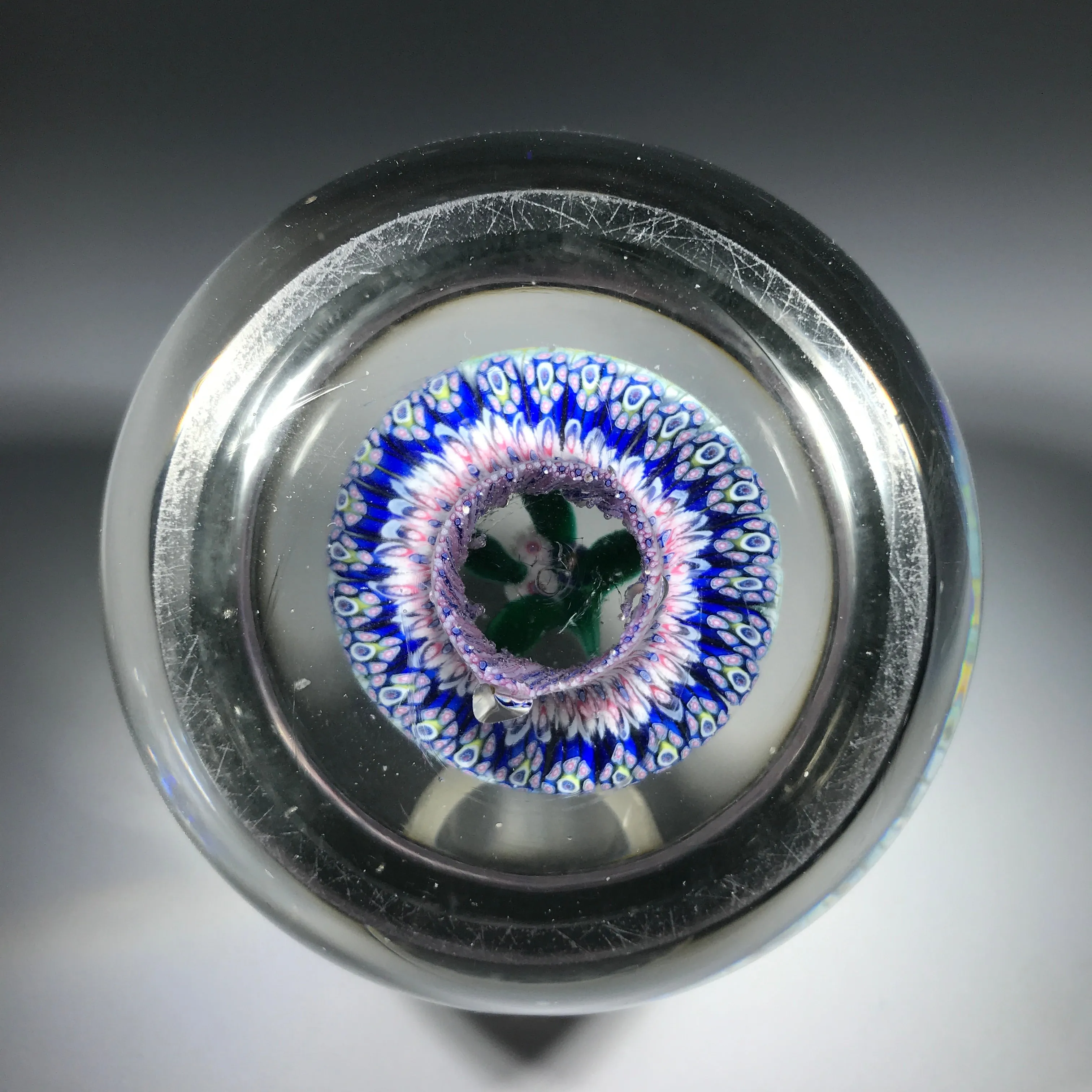 Very Rare Antique New England Glass Co. Art Glass Paperweight Nosegay Millefiori Mushroom