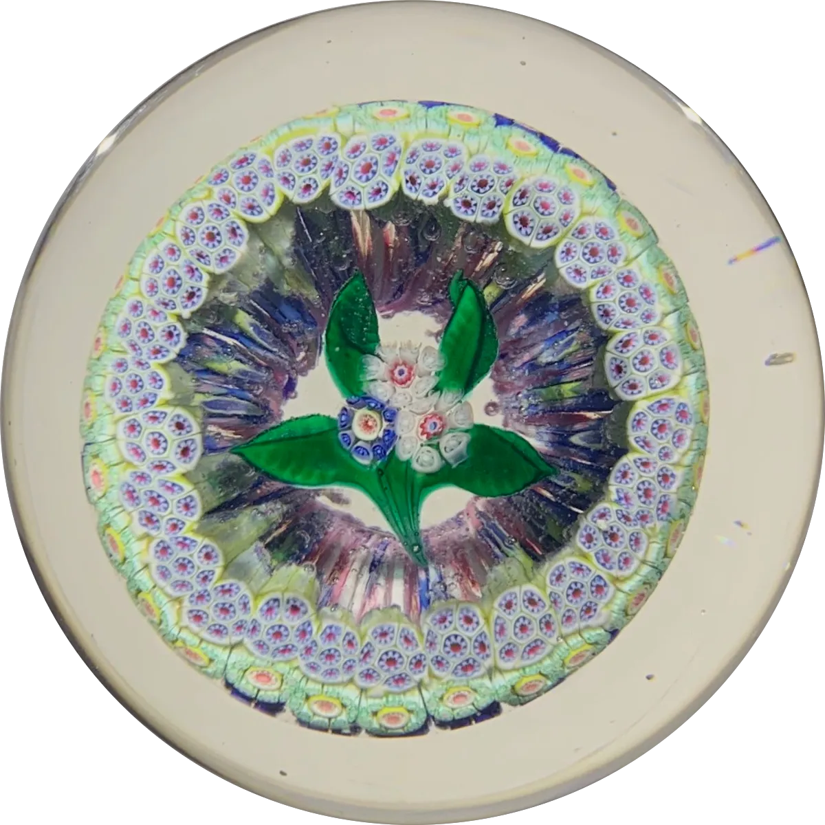 Very Rare Antique New England Glass Co. Art Glass Paperweight Nosegay Millefiori Mushroom