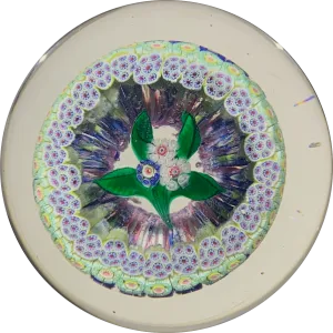 Very Rare Antique New England Glass Co. Art Glass Paperweight Nosegay Millefiori Mushroom