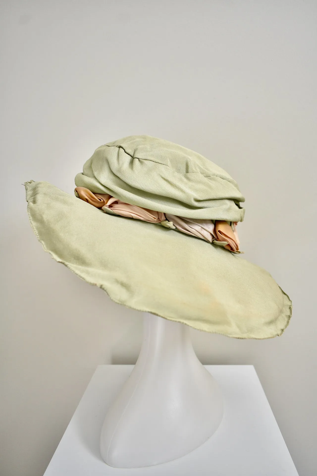 Vintage Antique RARE Silk Olive Green Weyman Sports Hat