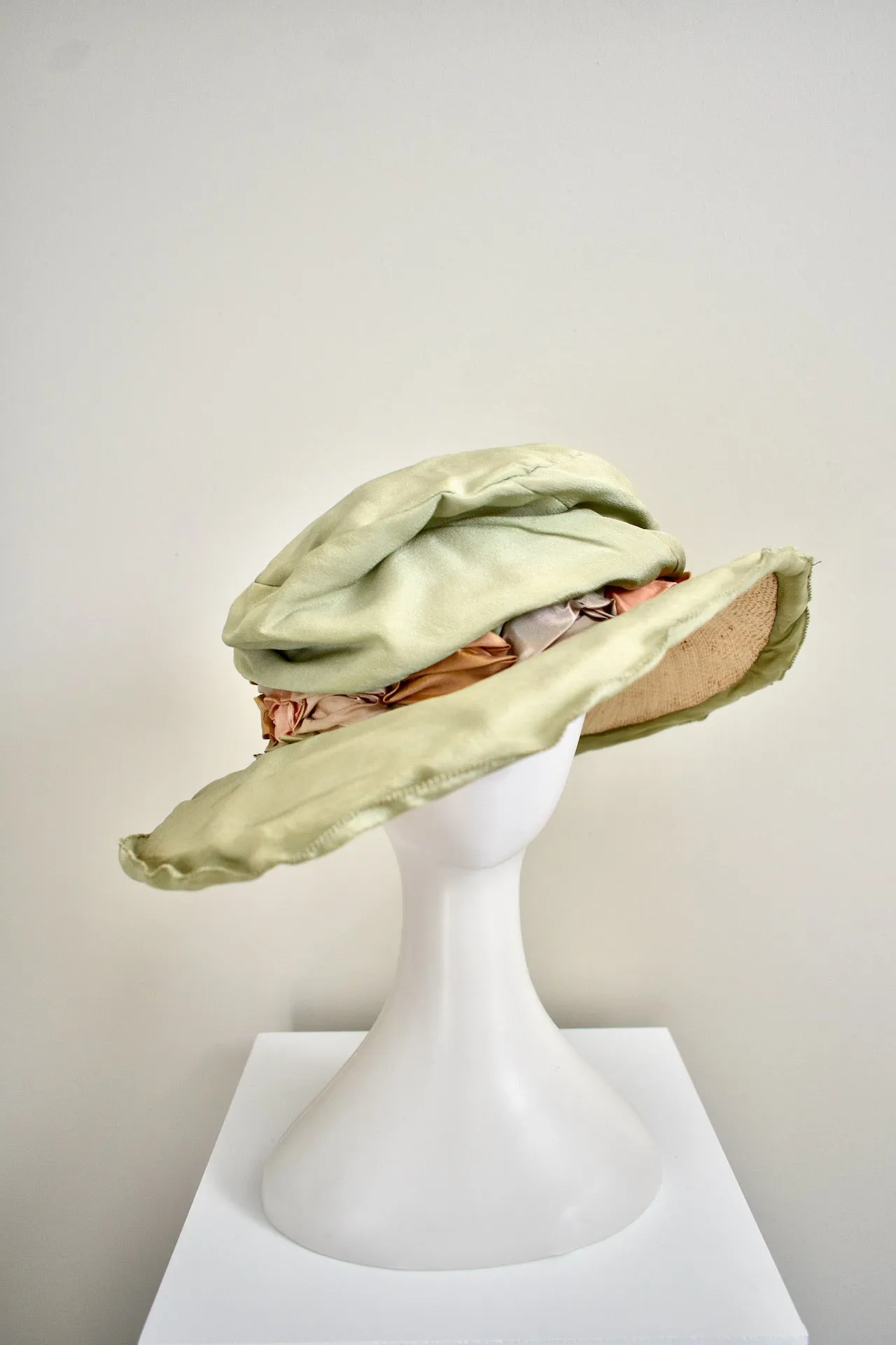 Vintage Antique RARE Silk Olive Green Weyman Sports Hat