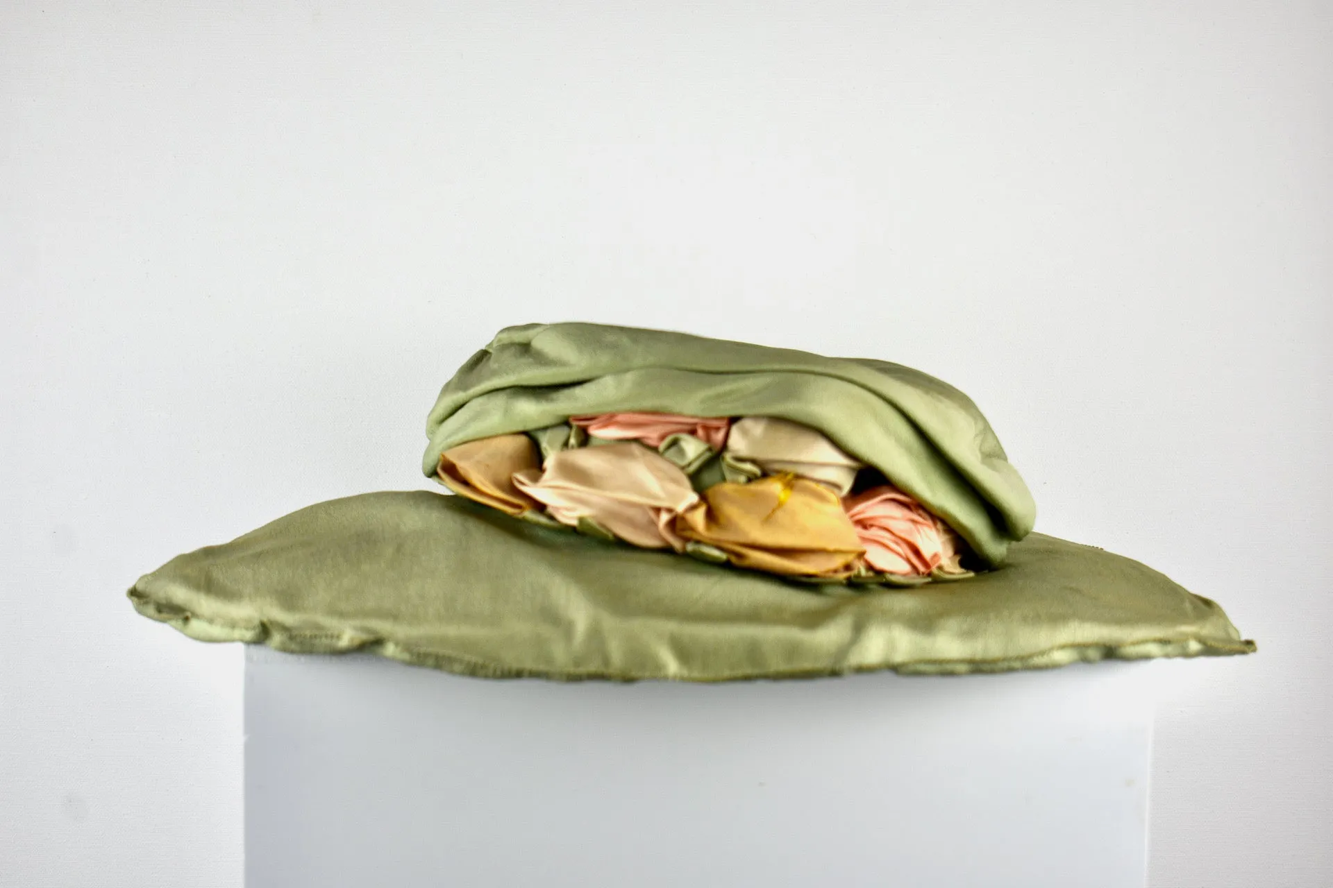 Vintage Antique RARE Silk Olive Green Weyman Sports Hat