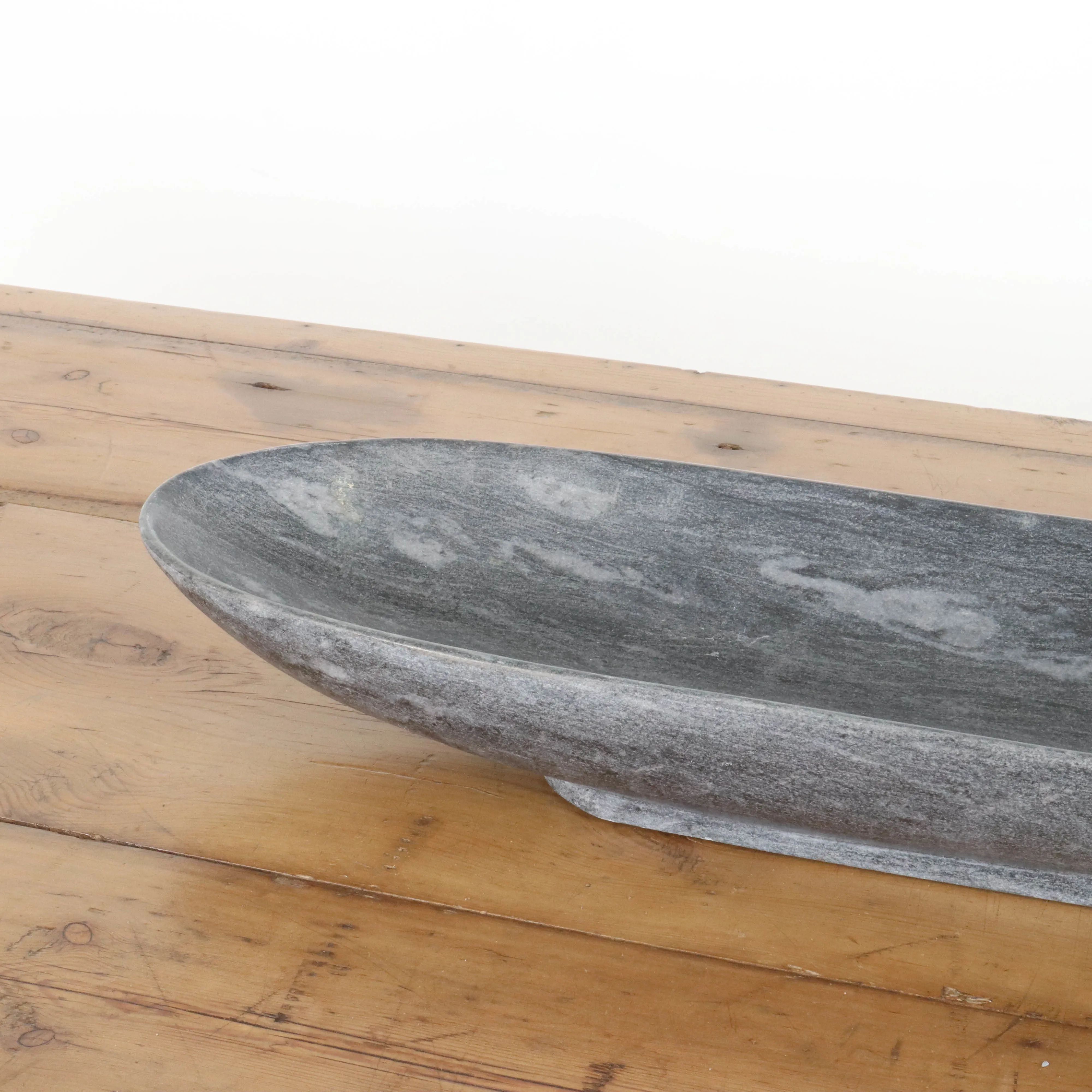 Vintage Black Marble Oval Bowl