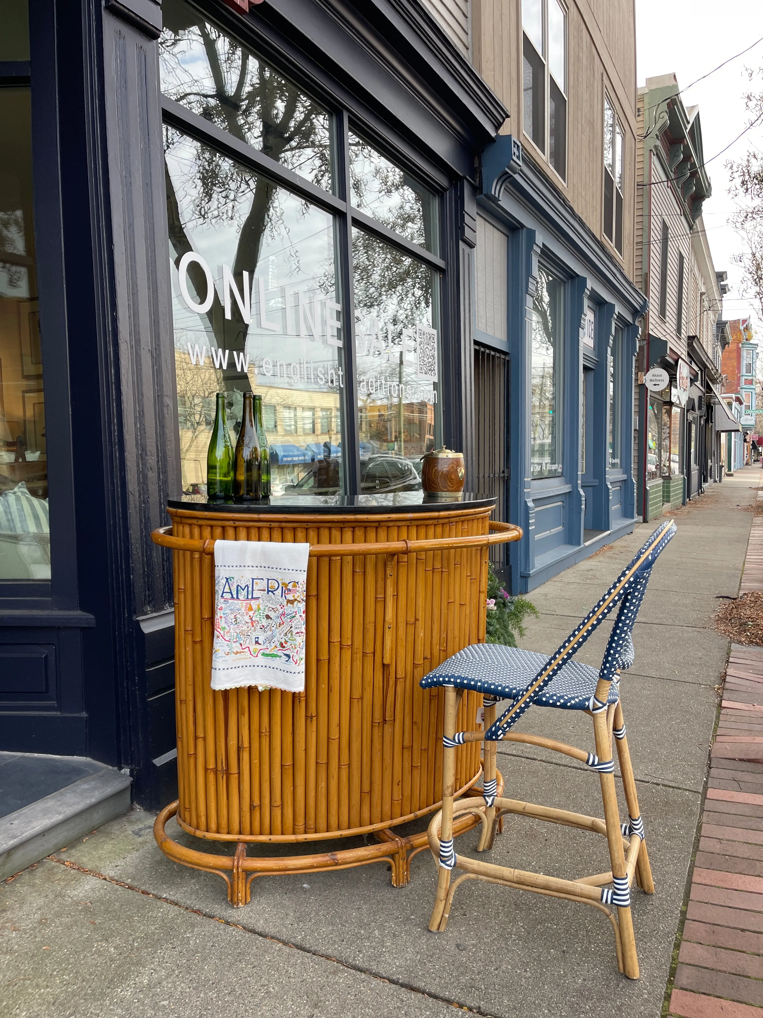 Vintage French Bamboo Bar c1950