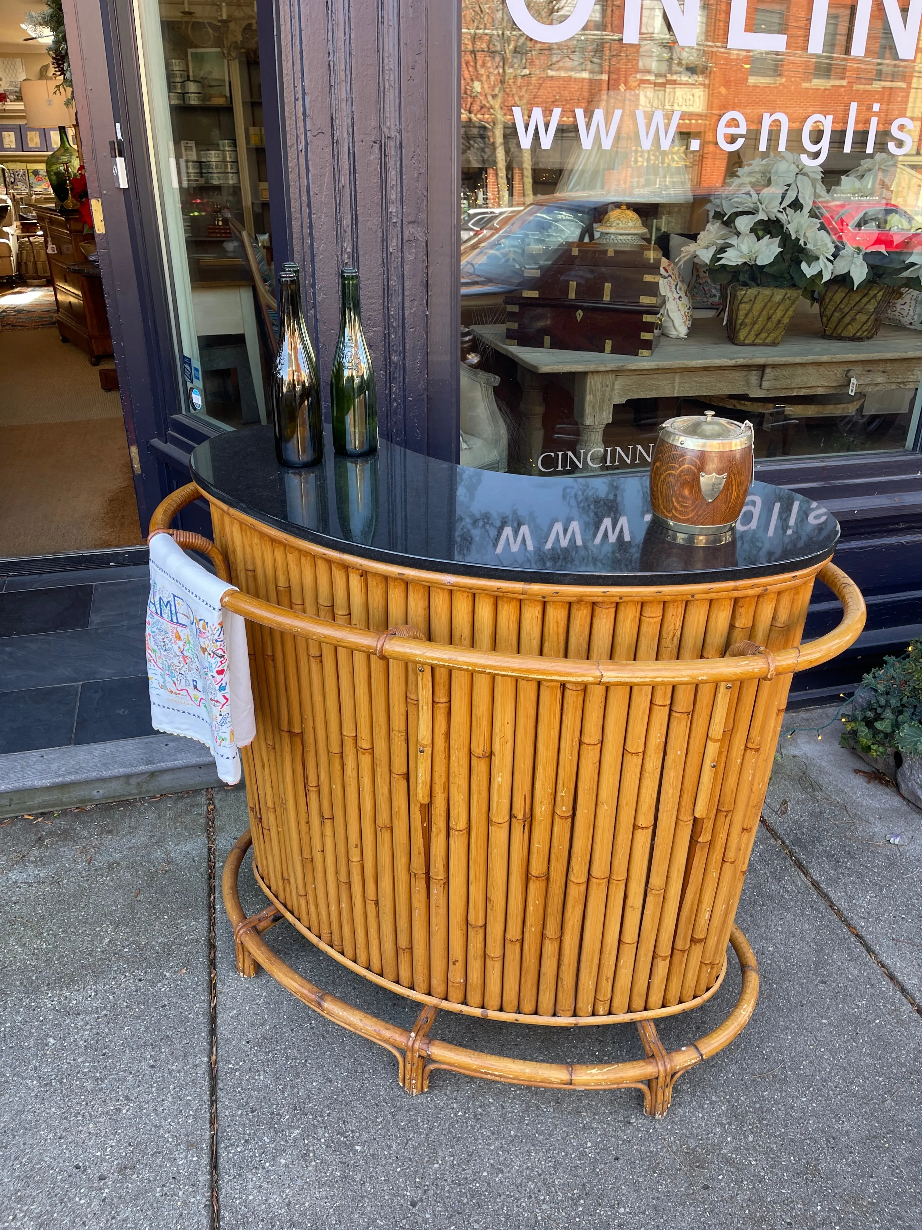 Vintage French Bamboo Bar c1950