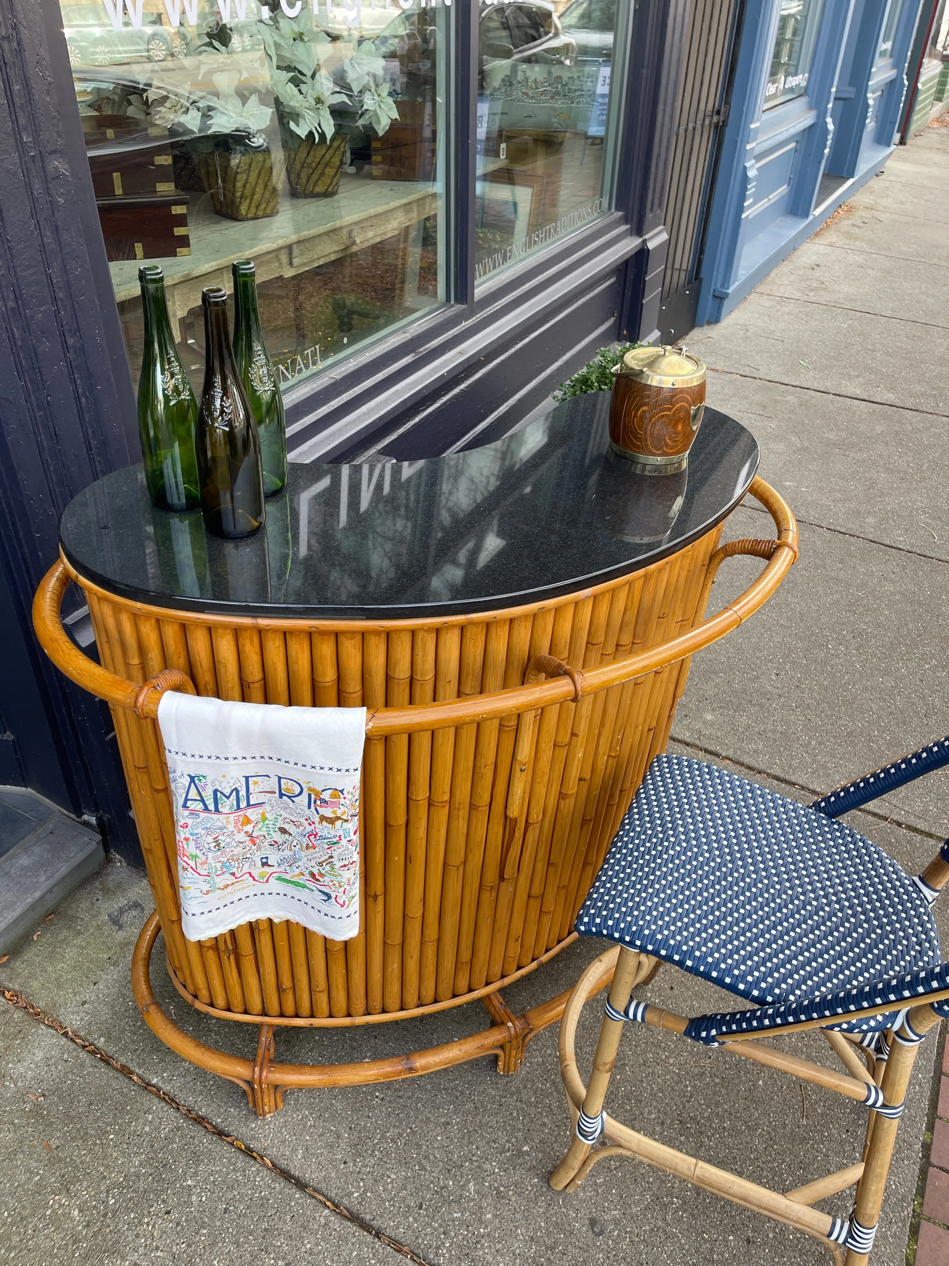 Vintage French Bamboo Bar c1950