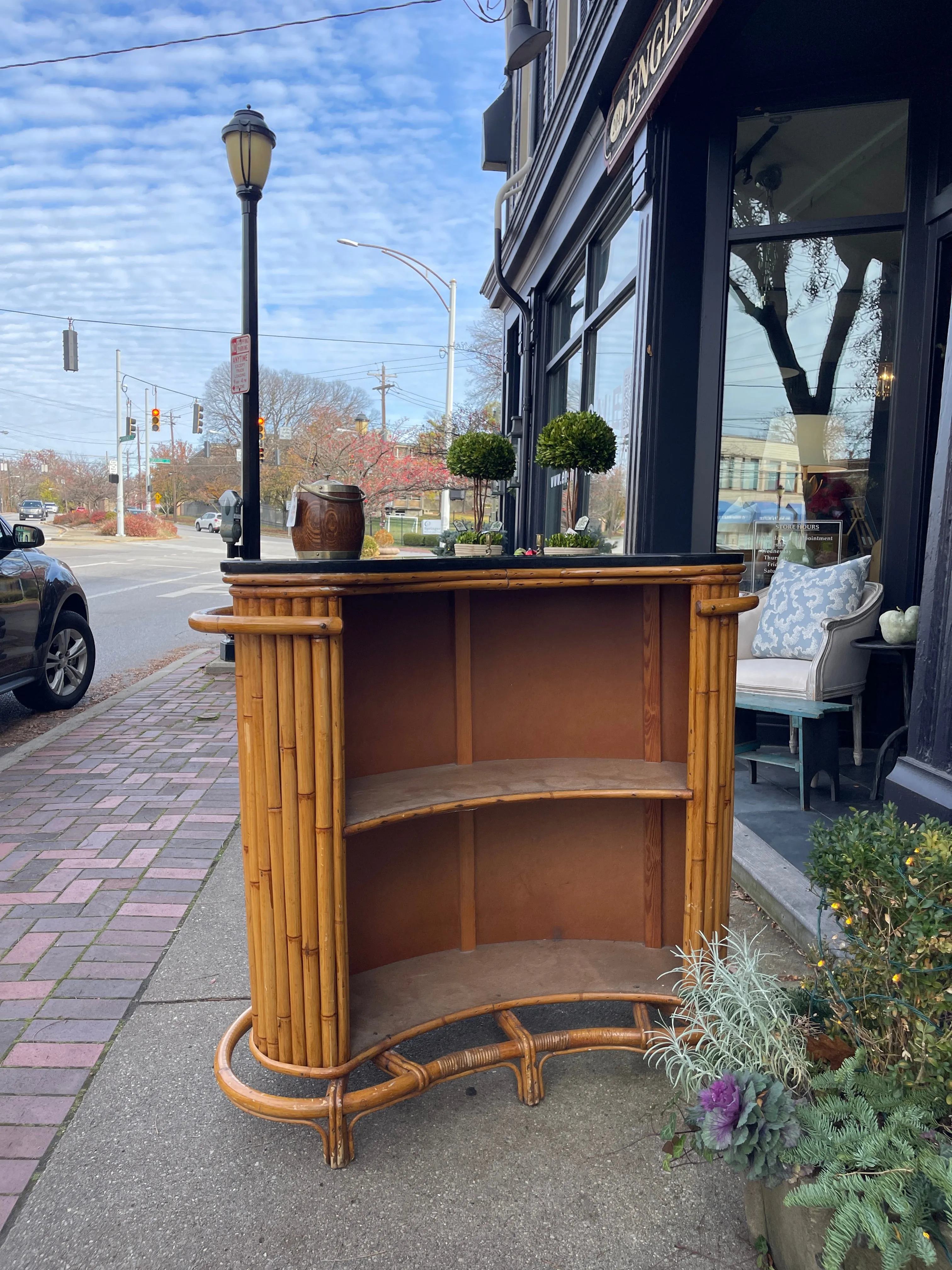 Vintage French Bamboo Bar c1950