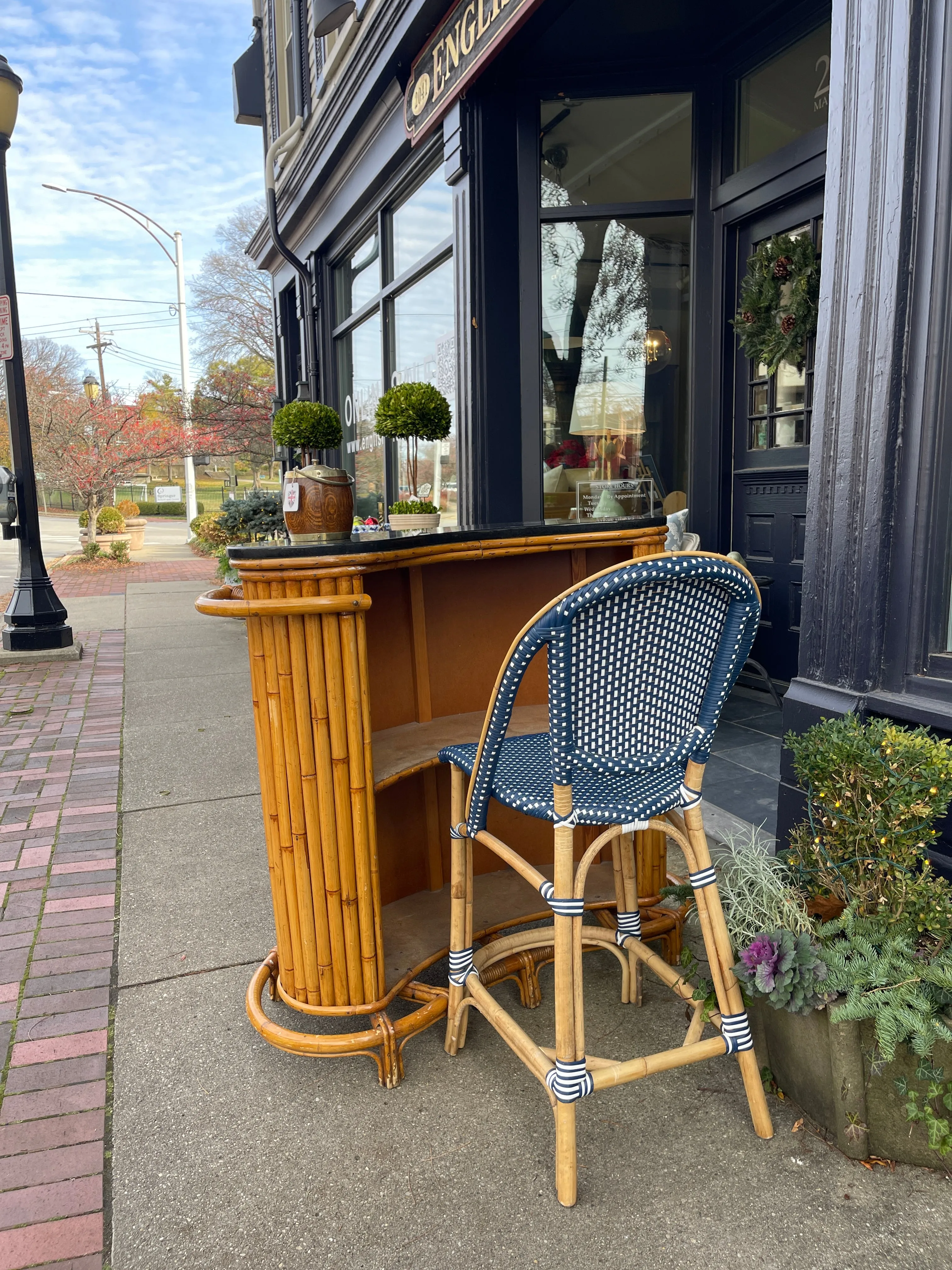 Vintage French Bamboo Bar c1950