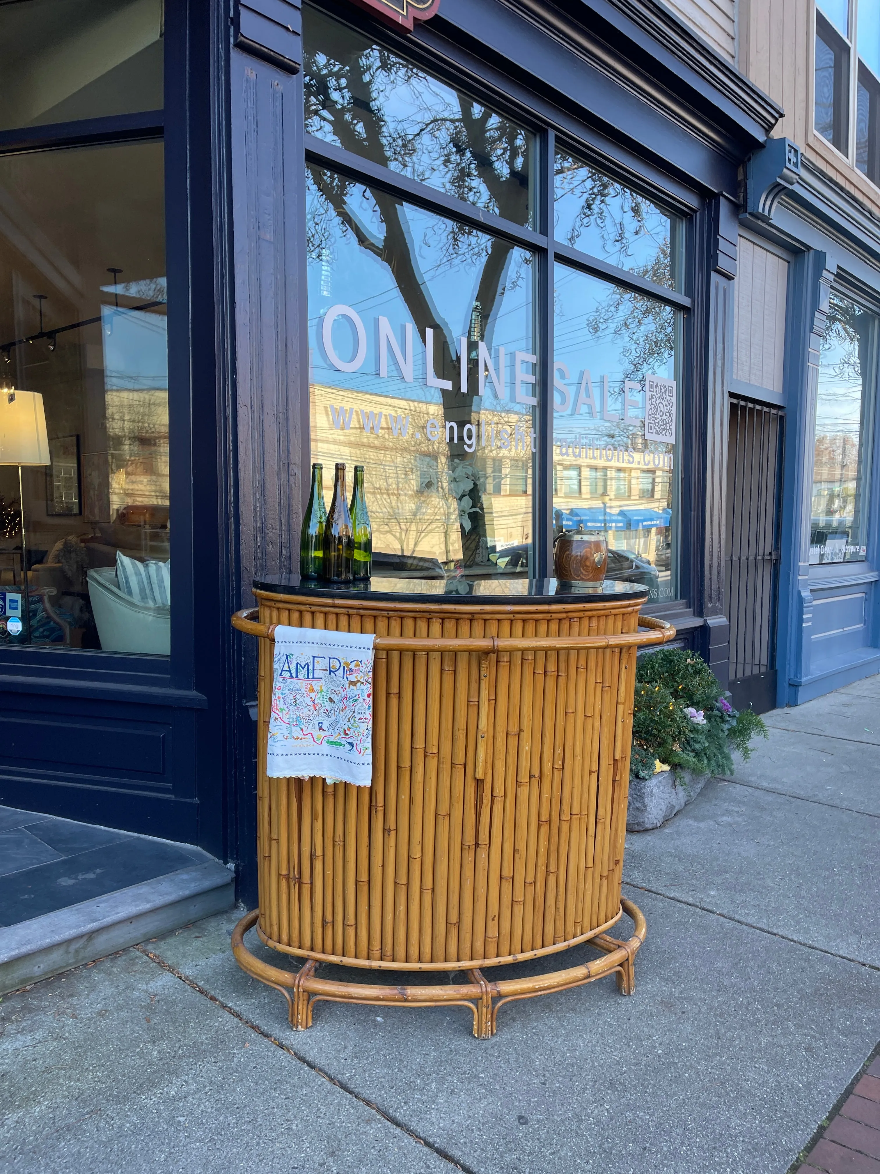 Vintage French Bamboo Bar c1950