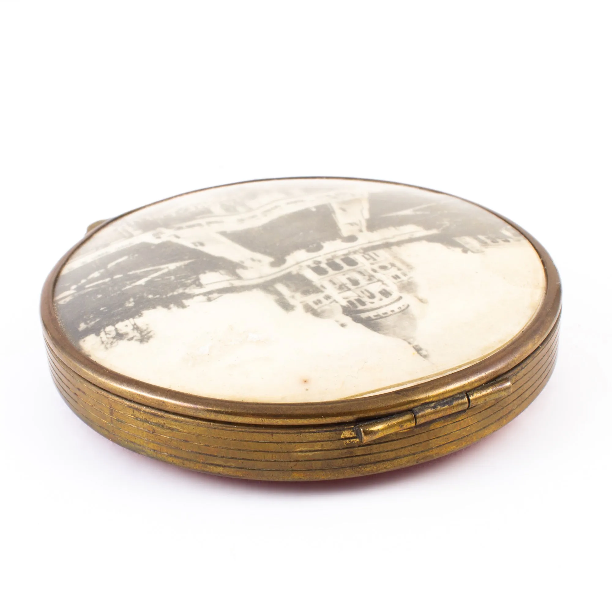 Vintage French Sacré-Cœur Basilica Souvenir Powder Compact