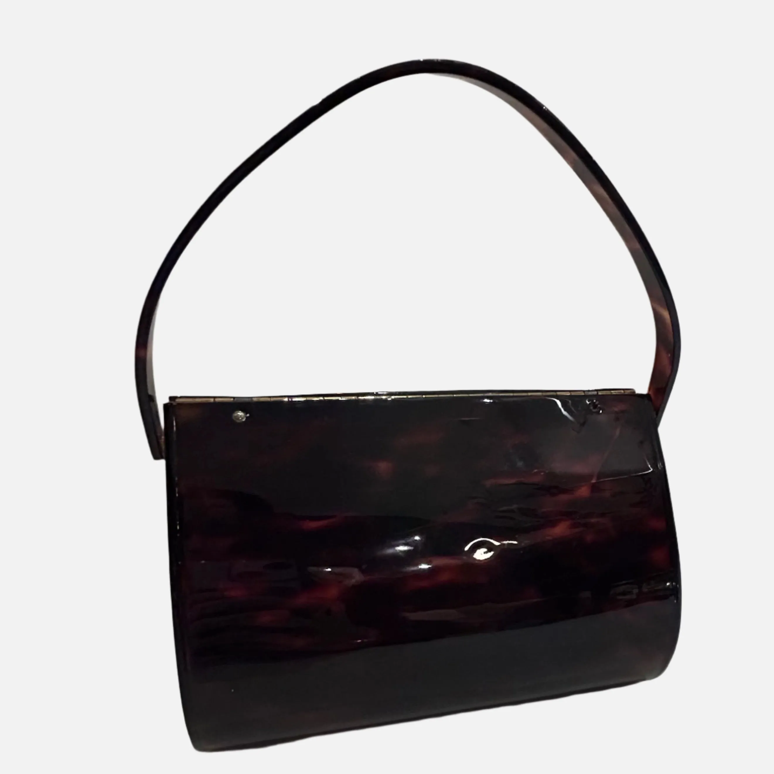 Vintage Lucite Tortoiseshell Purse (1124d)