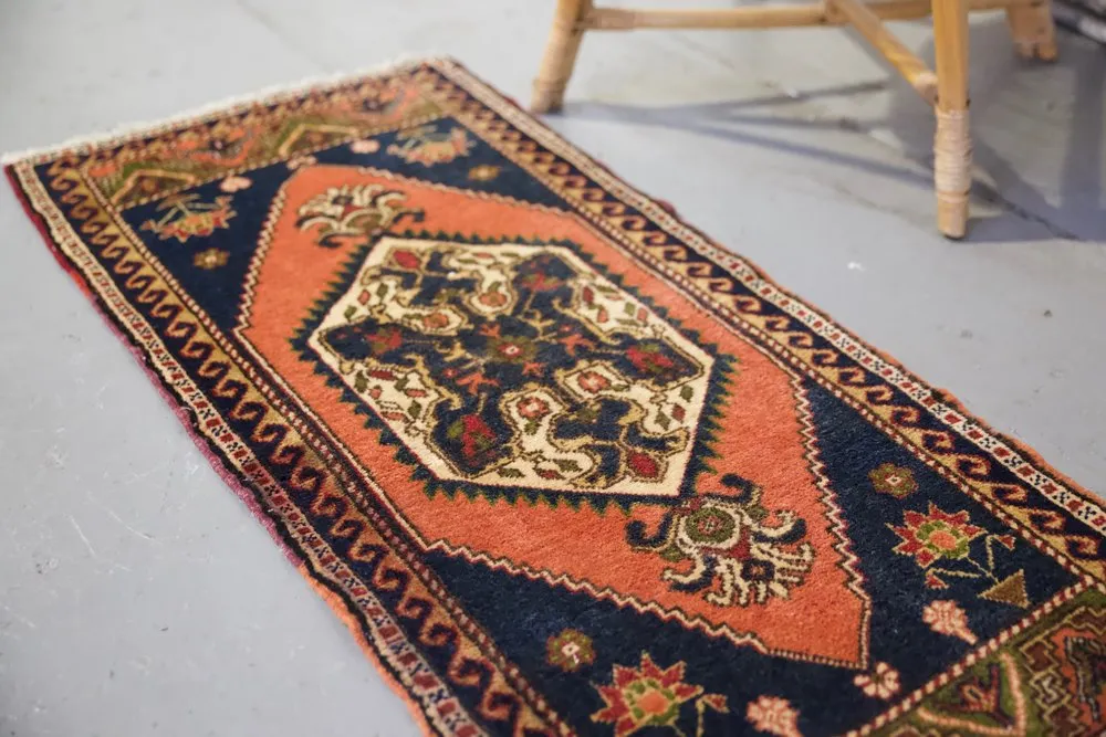 Vintage Mini Turkish Rug 21.5"x46"