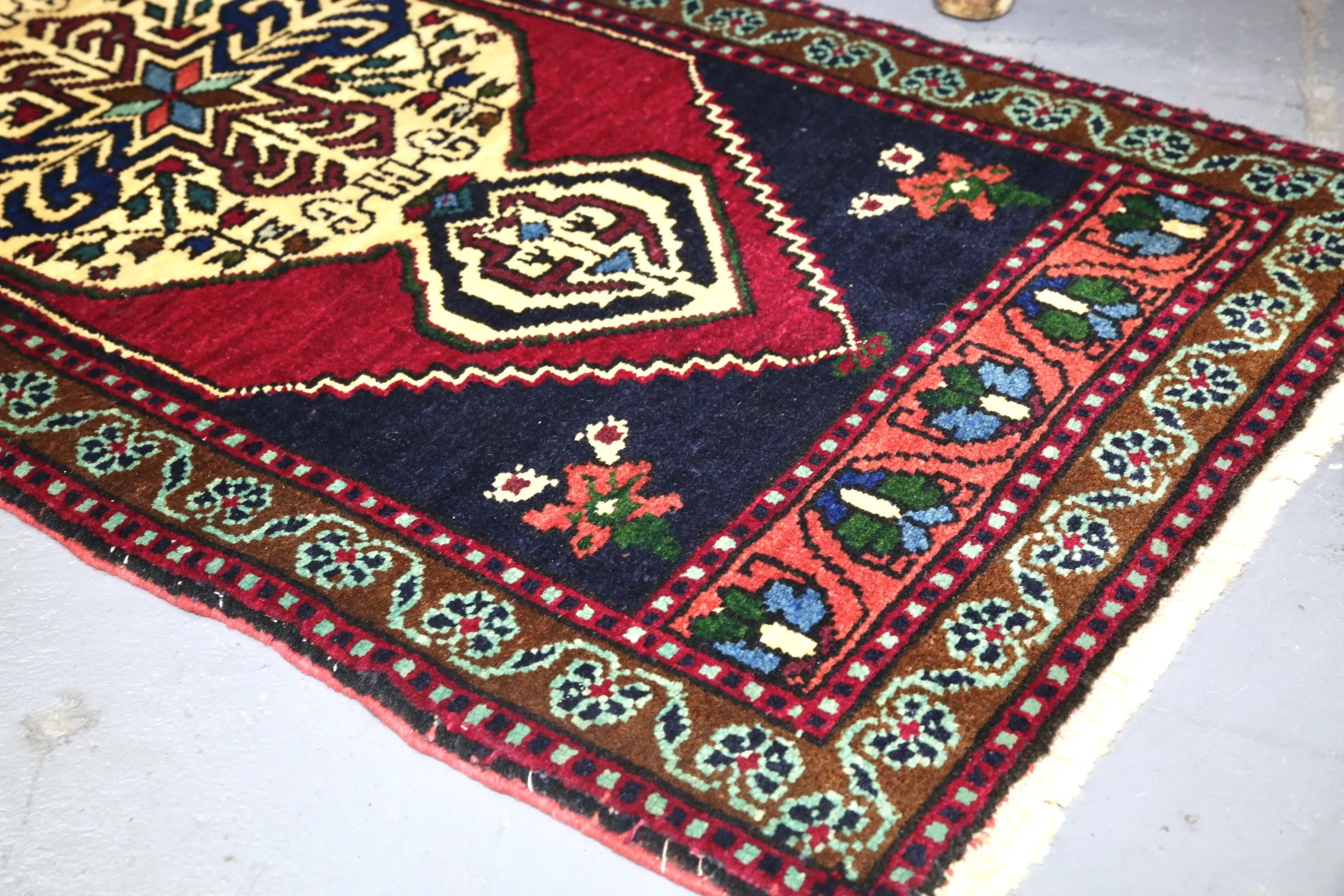 Vintage Mini Turkish Rug 21inx45in