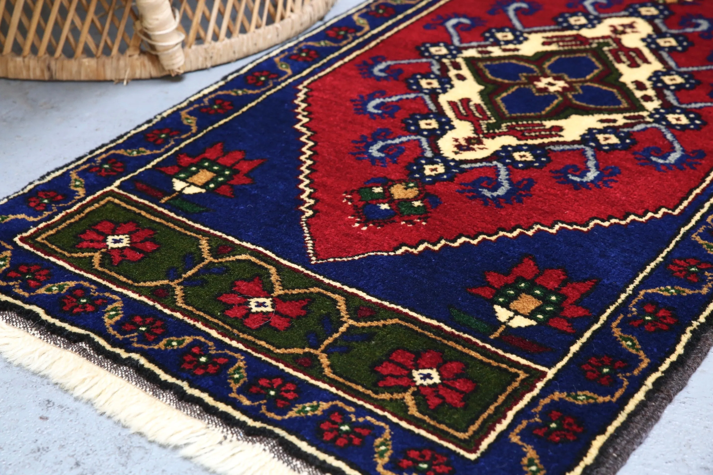 Vintage Mini Turkish Rug 22inx45in