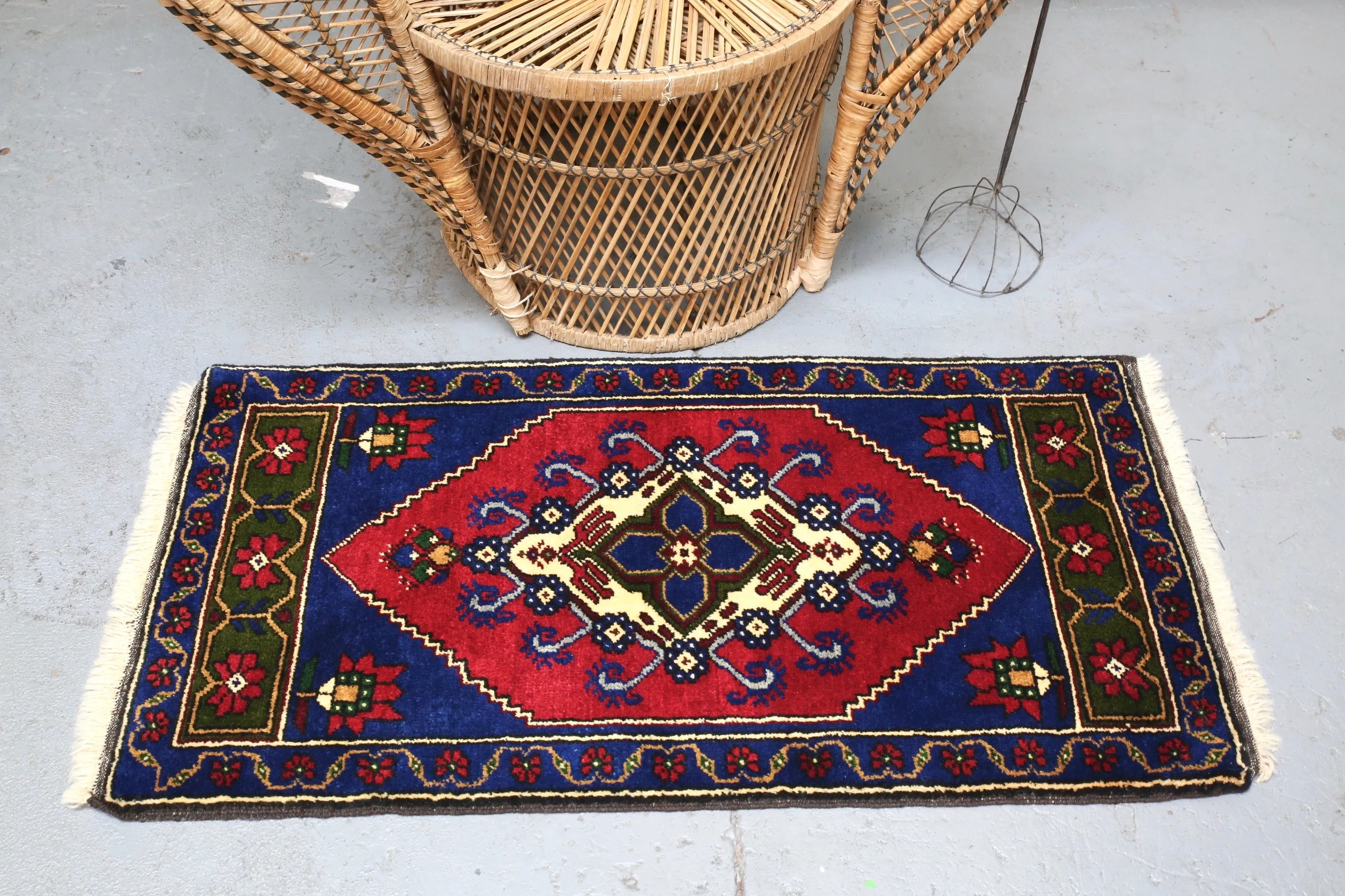 Vintage Mini Turkish Rug 22inx45in