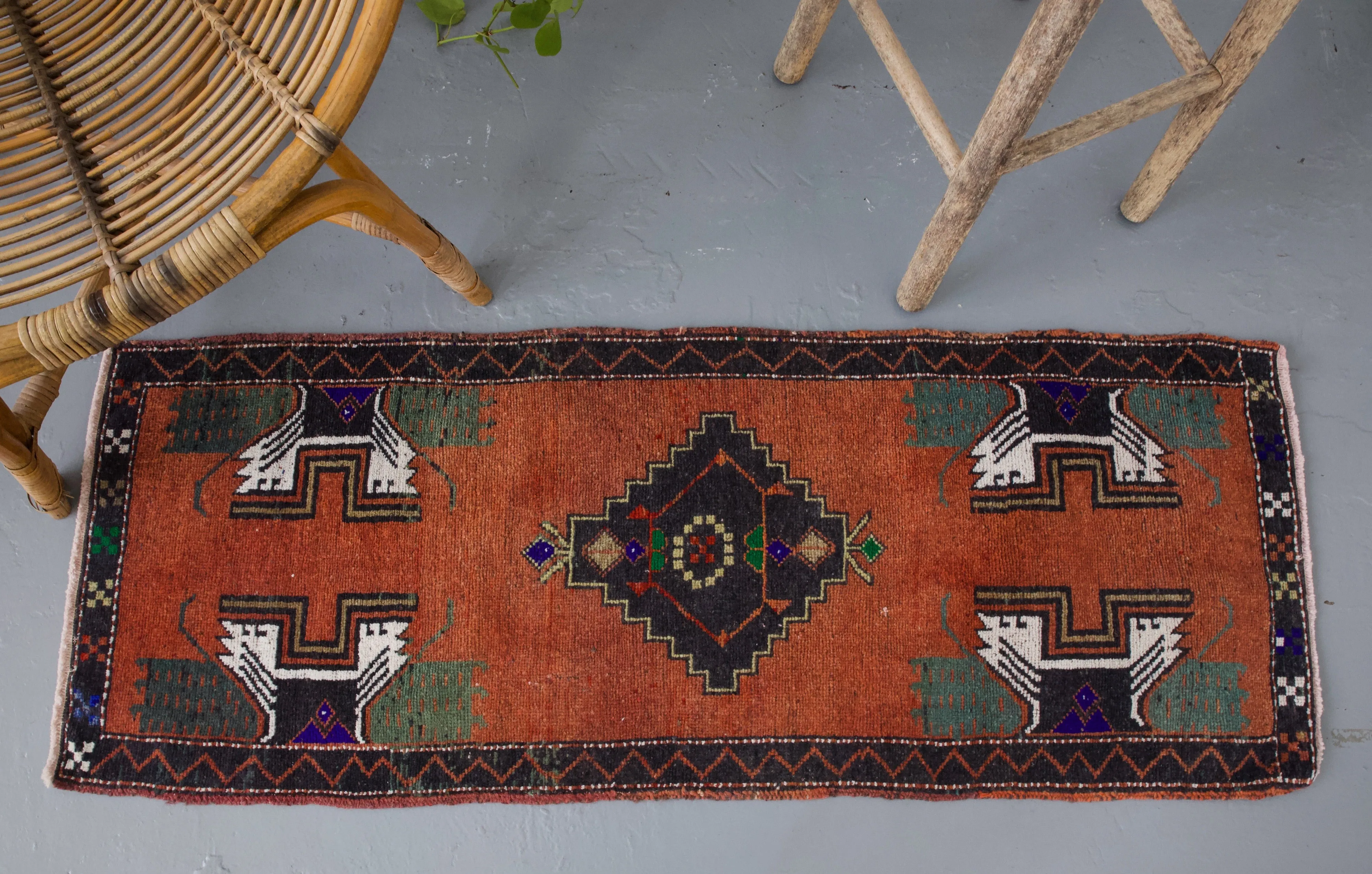 Vintage Mini Turkish Rug