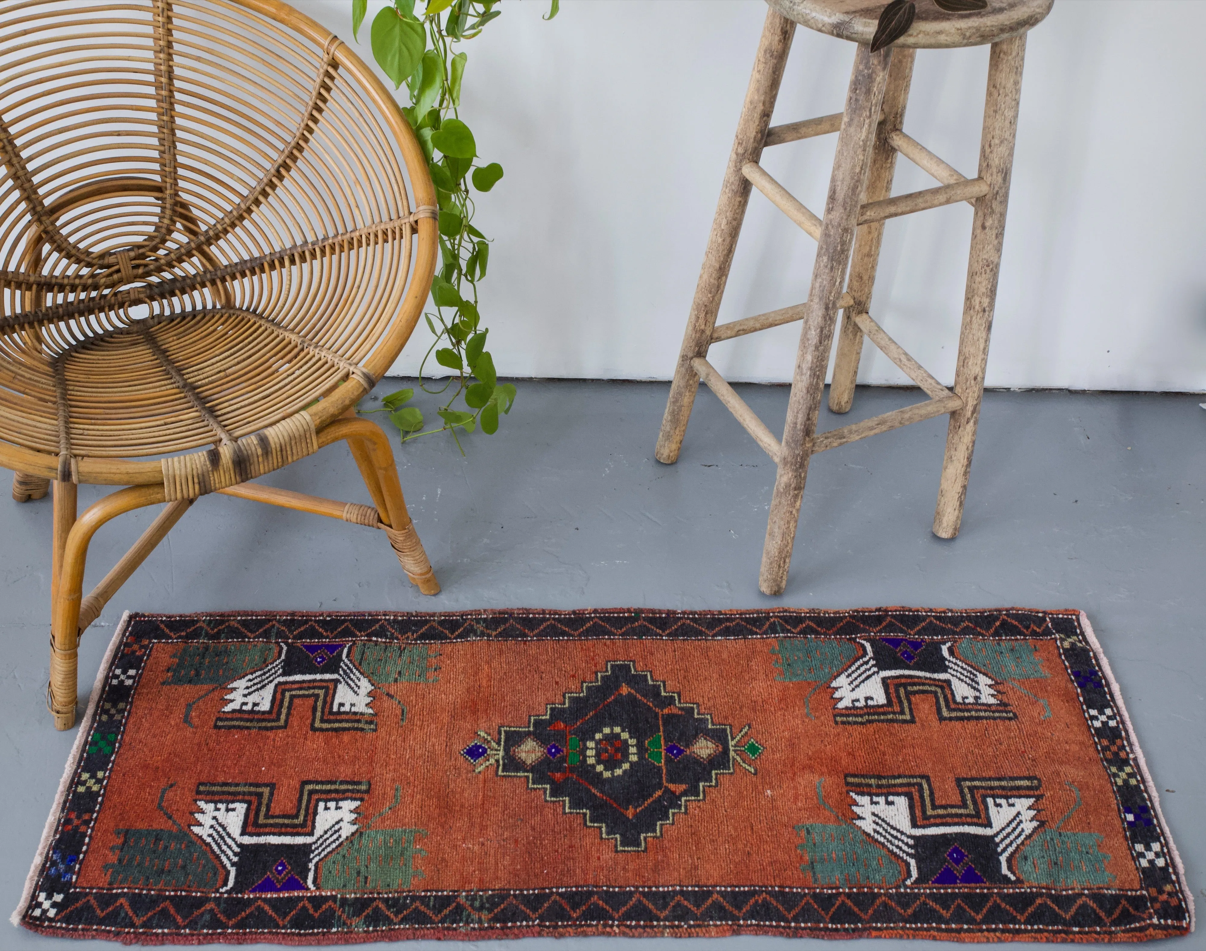 Vintage Mini Turkish Rug