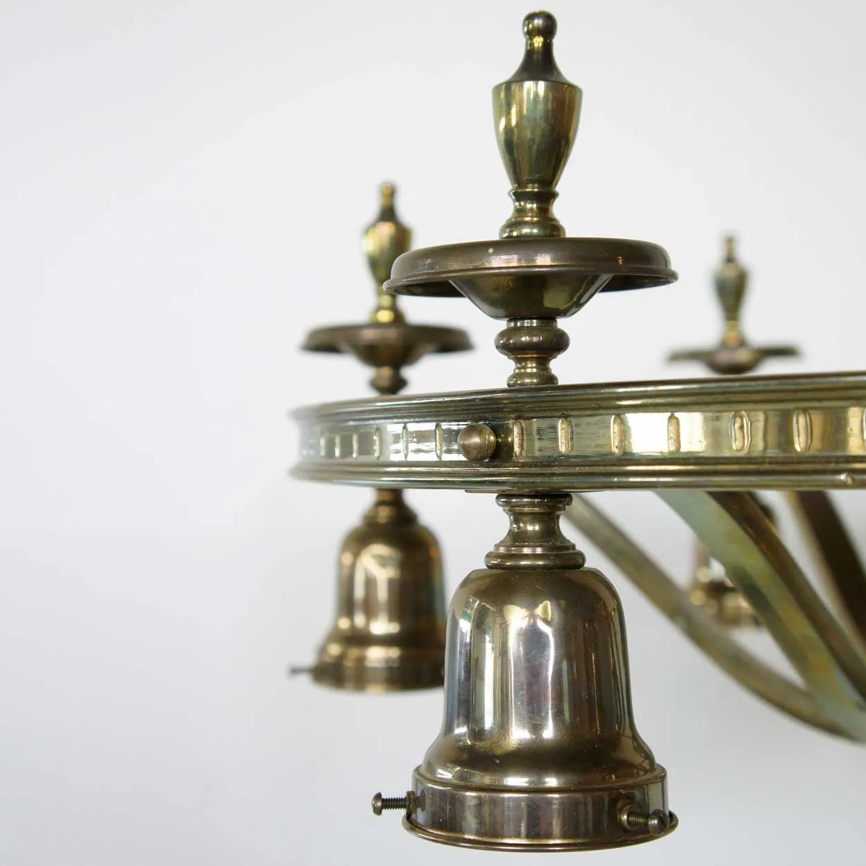 Vintage Small American Brass Six-Light Chandelier