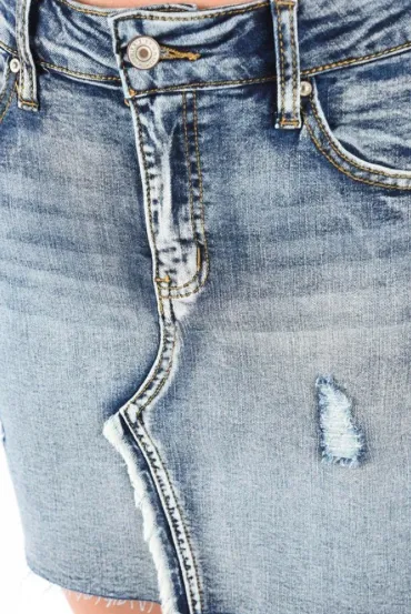 Vintage Wash Denim Mini Skirt