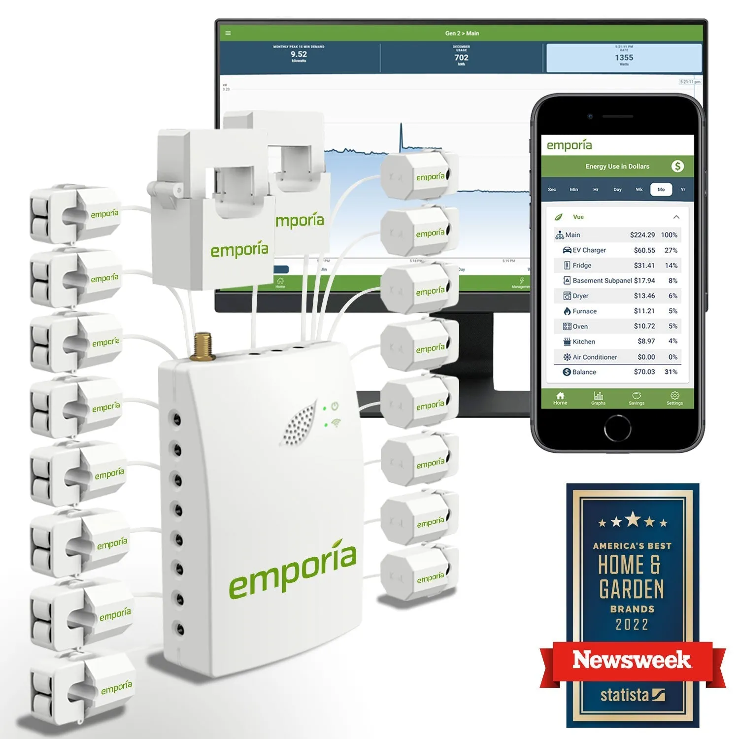 Vue Smart Home Energy Monitor Plus 8 Smart Plugs