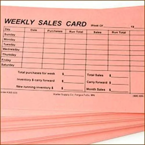 Weekly Sales Card (Deck of 100)