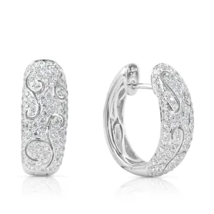 White Gold Diamond Hoop Earrings E7859WG