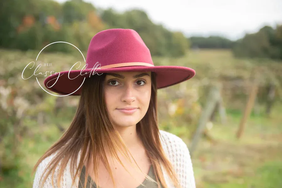 Wide Brim Hat w/ Belt - Dark Wine RTS