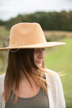 Wide Brim Hat w/ Belt - Light Tan RTS