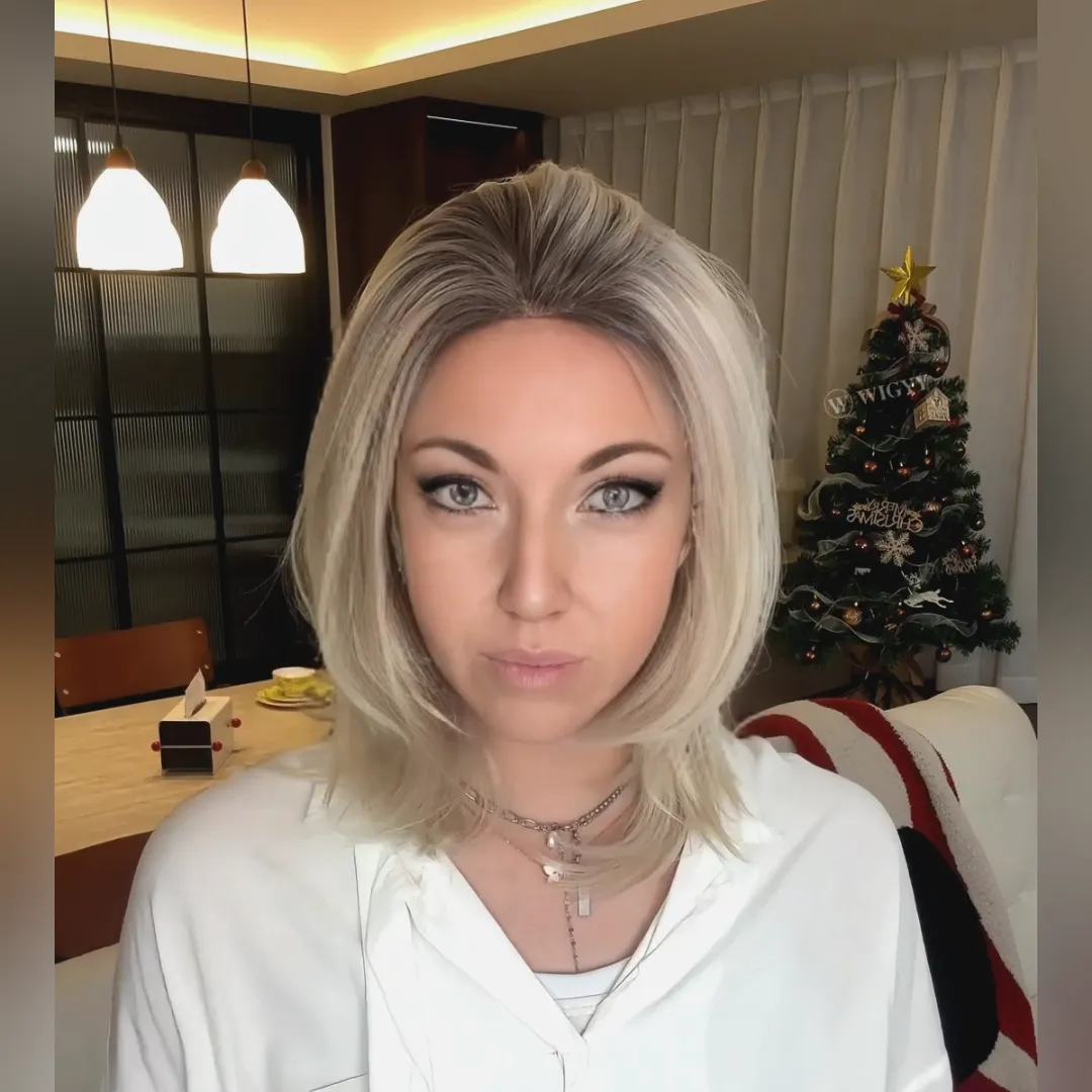 Wigyy Blonde Side Parting Elegant Wig for Daily Use