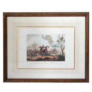 WILLIAM HEATH Aquatint Print on Paper Napoleonic Military Battle Scene