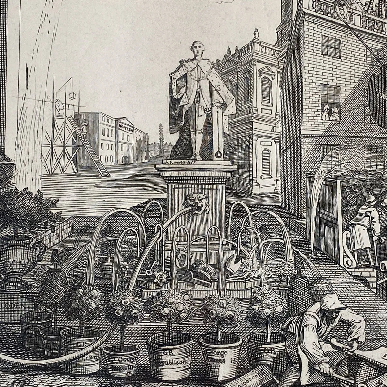 WILLIAM HOGARTH Etching and Copper Engraving on Paper, The Times, Plate II