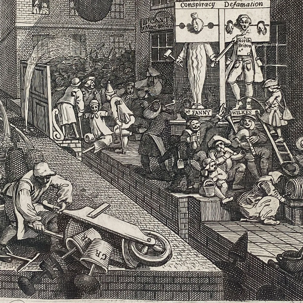 WILLIAM HOGARTH Etching and Copper Engraving on Paper, The Times, Plate II
