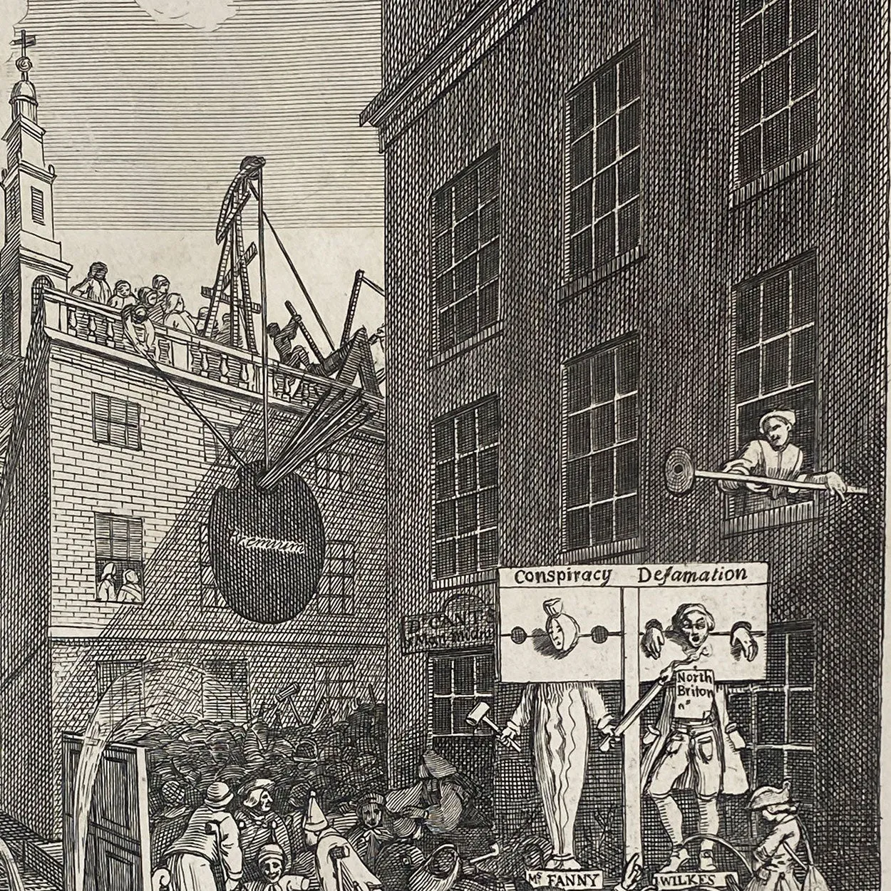 WILLIAM HOGARTH Etching and Copper Engraving on Paper, The Times, Plate II