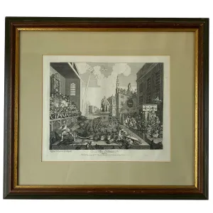 WILLIAM HOGARTH Etching and Copper Engraving on Paper, The Times, Plate II