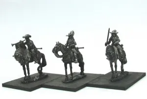 WLOA44a Cuirassiers Command in Hats, Front Plate Only on Standing Horses