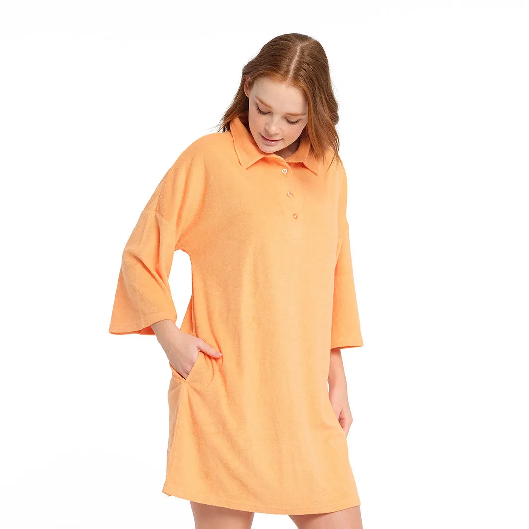 Womens Muskmelon Terry Dress