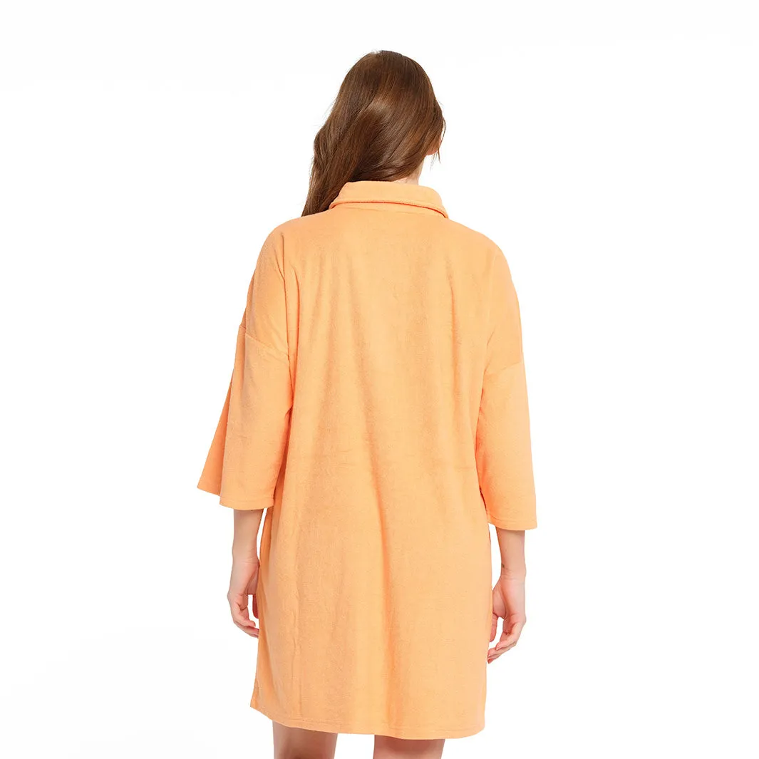 Womens Muskmelon Terry Dress
