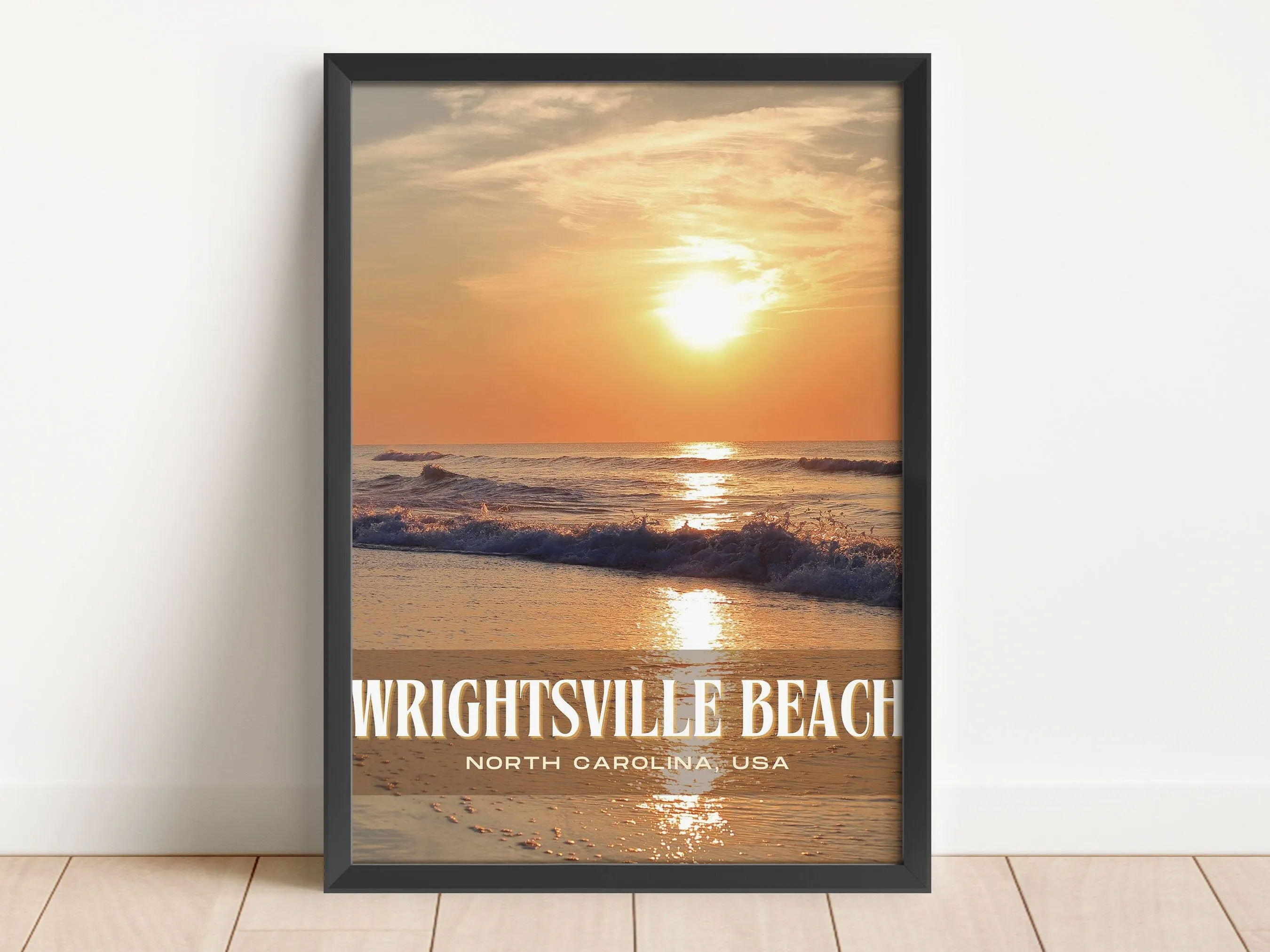 Wrightsville Beach Retro Wall Art, North Carolina, USA