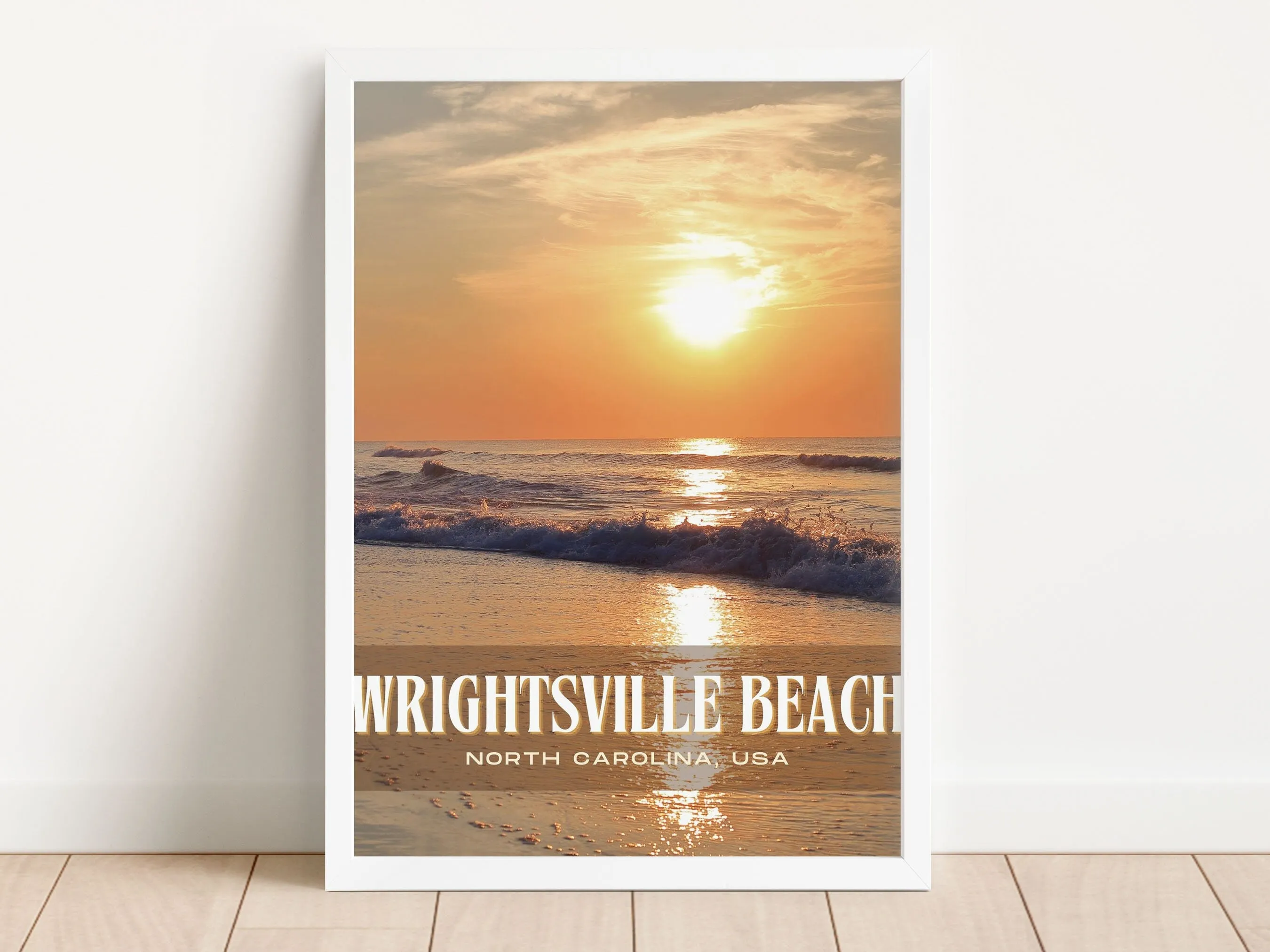 Wrightsville Beach Retro Wall Art, North Carolina, USA