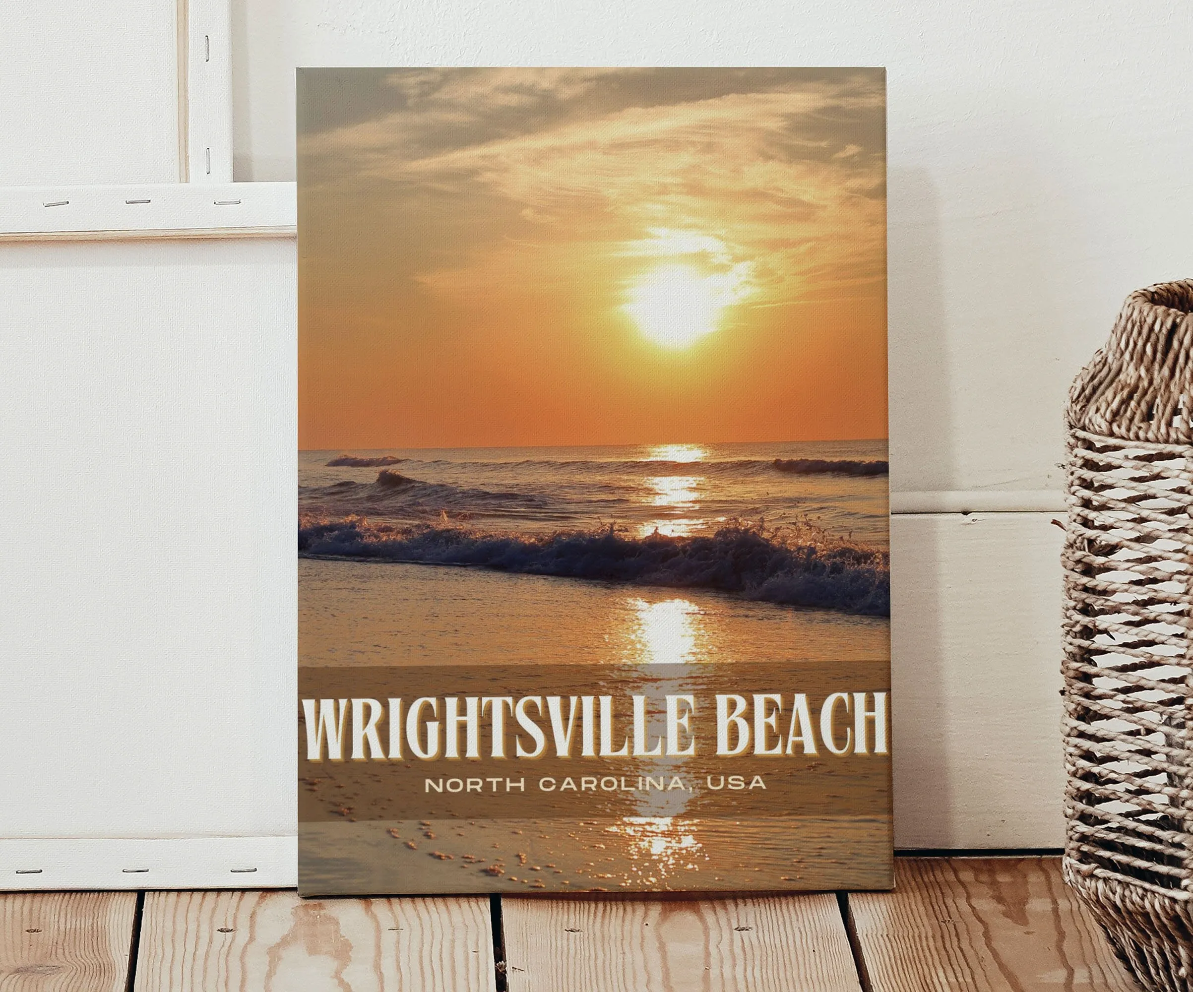 Wrightsville Beach Retro Wall Art, North Carolina, USA