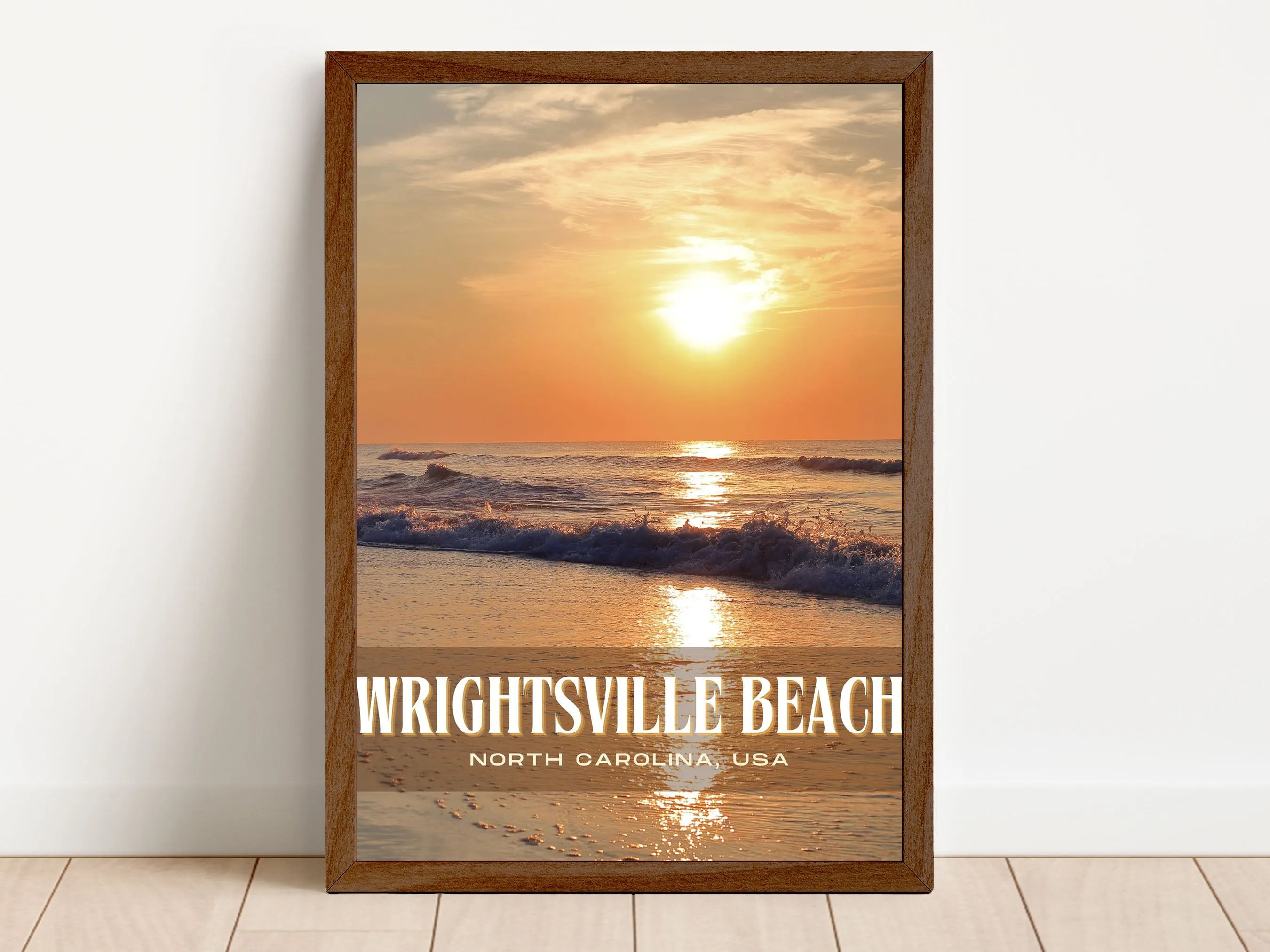 Wrightsville Beach Retro Wall Art, North Carolina, USA