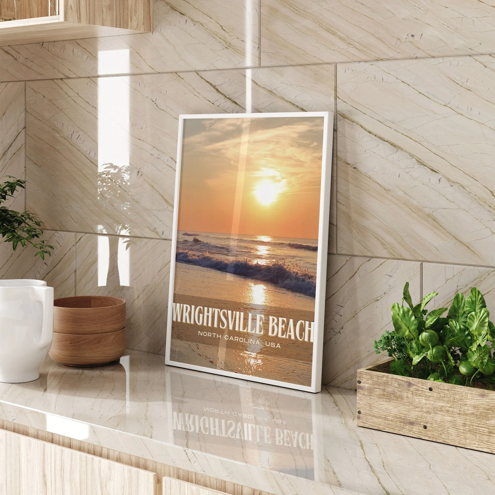Wrightsville Beach Retro Wall Art, North Carolina, USA