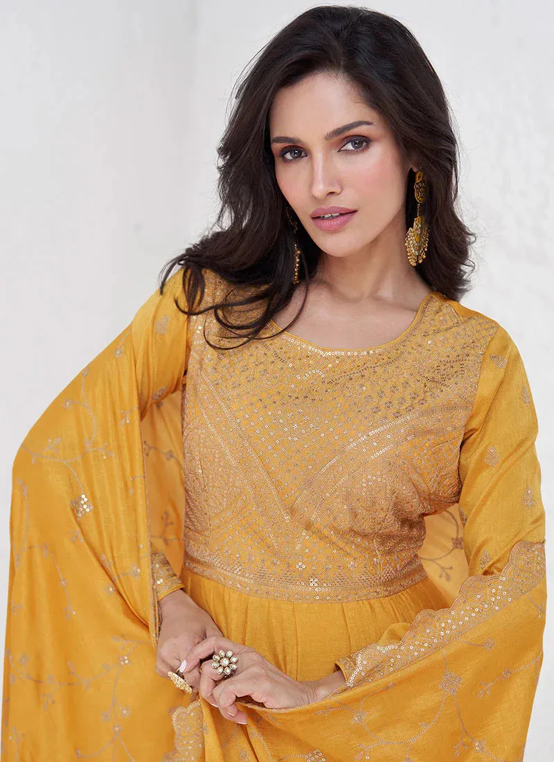 Yellow Elegance Reimagined Designer Anarkali Suit