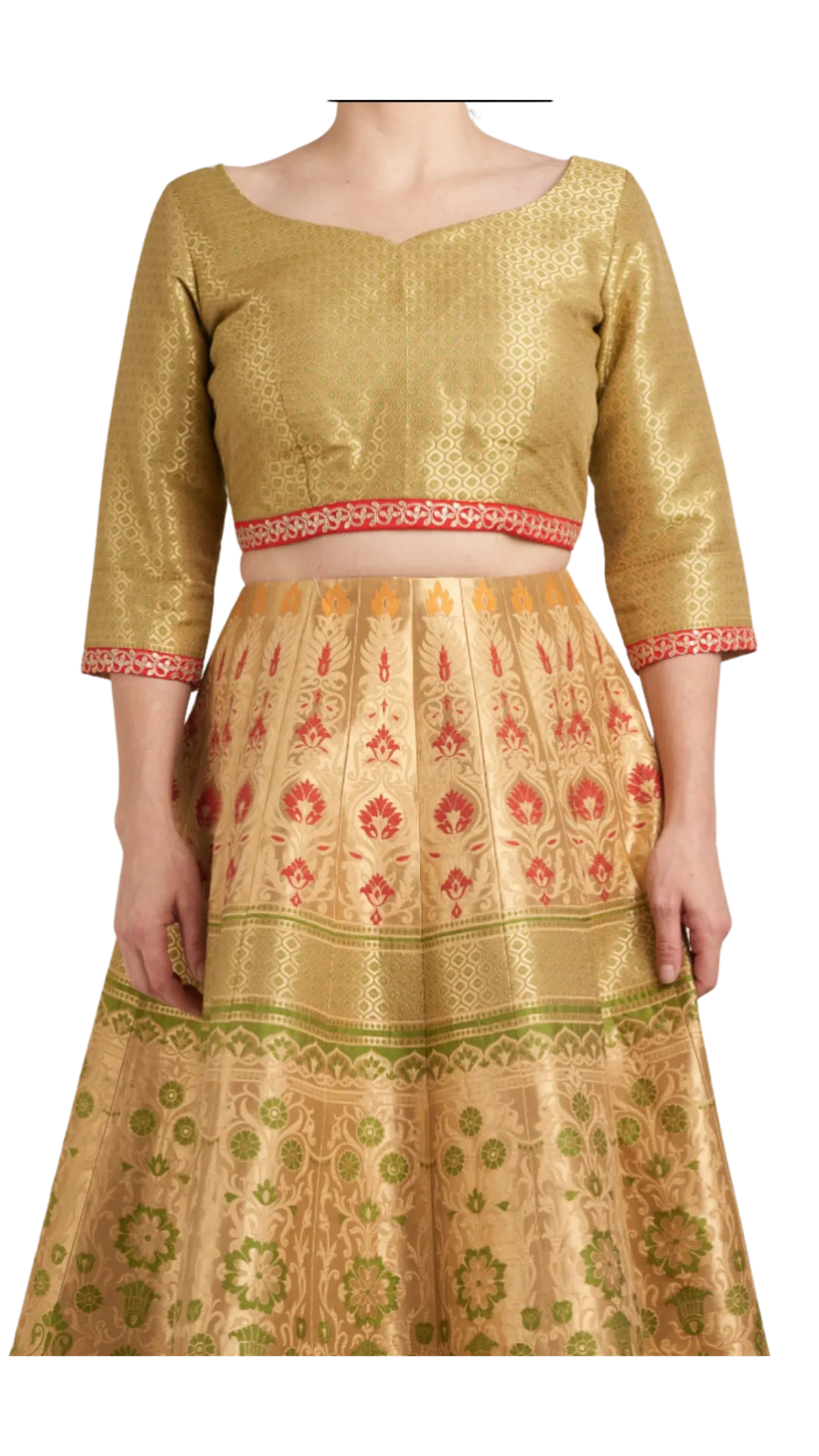 Yellow Gold Banarasi Lehenga