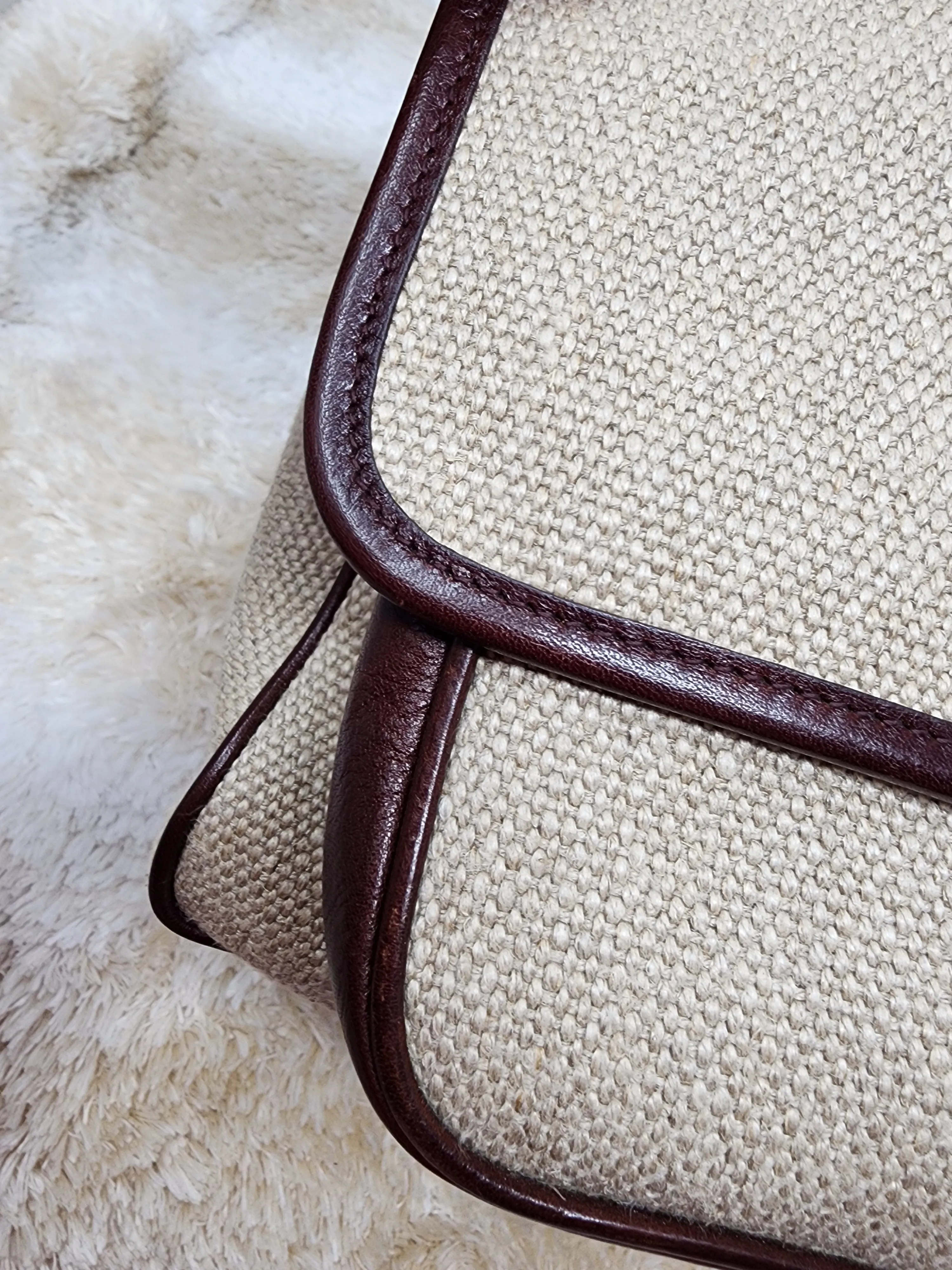 YSL NIKI CHAIN MEDIUM - LINEN AND LEATHER BAG