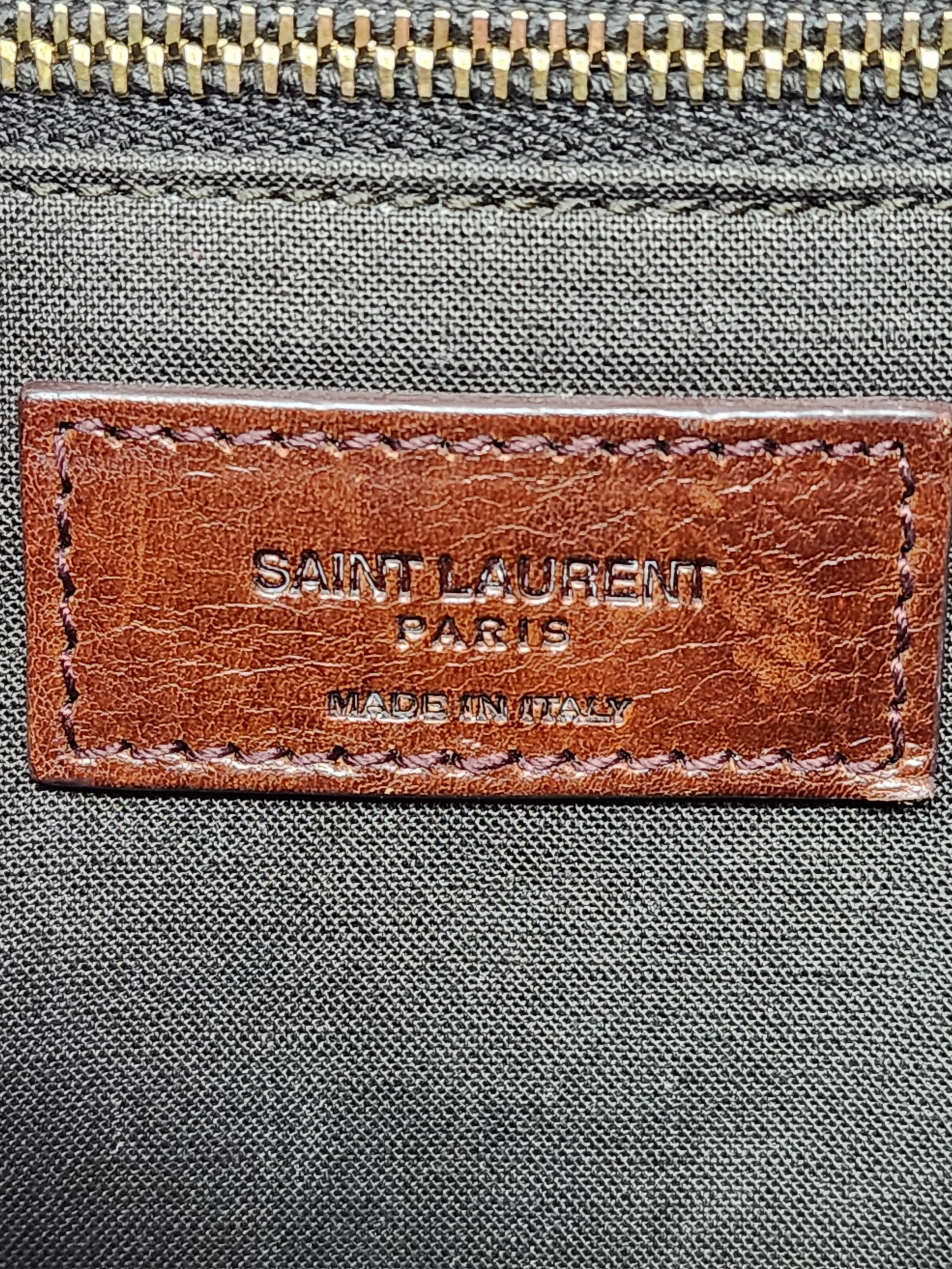 YSL NIKI CHAIN MEDIUM - LINEN AND LEATHER BAG