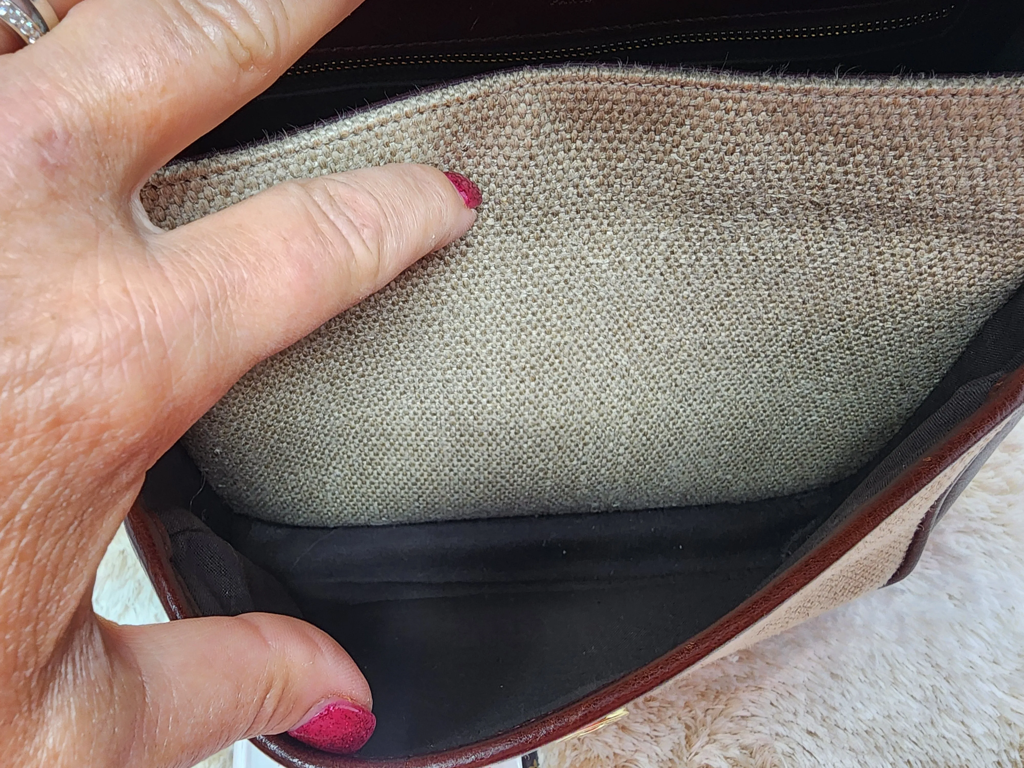 YSL NIKI CHAIN MEDIUM - LINEN AND LEATHER BAG
