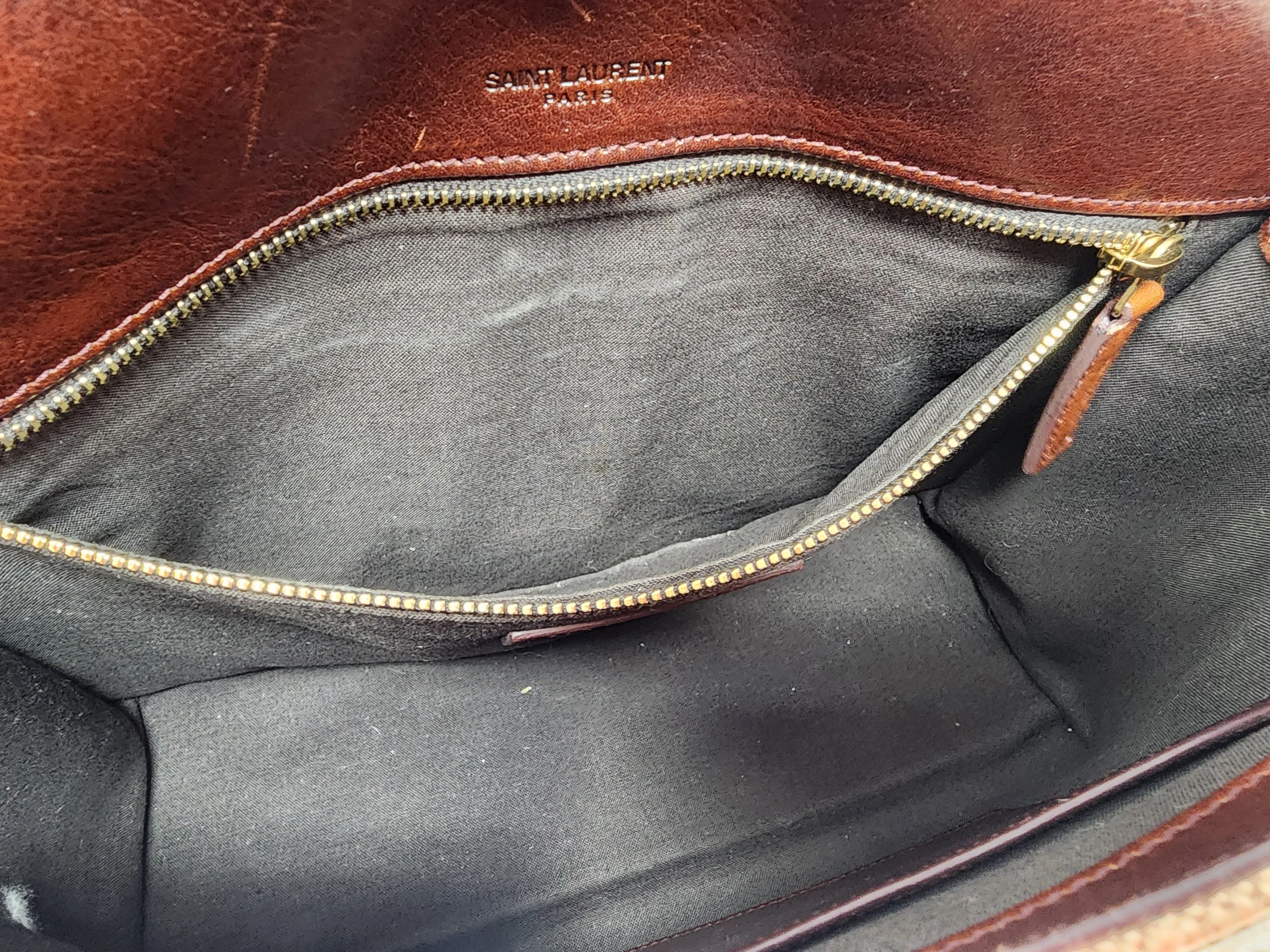 YSL NIKI CHAIN MEDIUM - LINEN AND LEATHER BAG